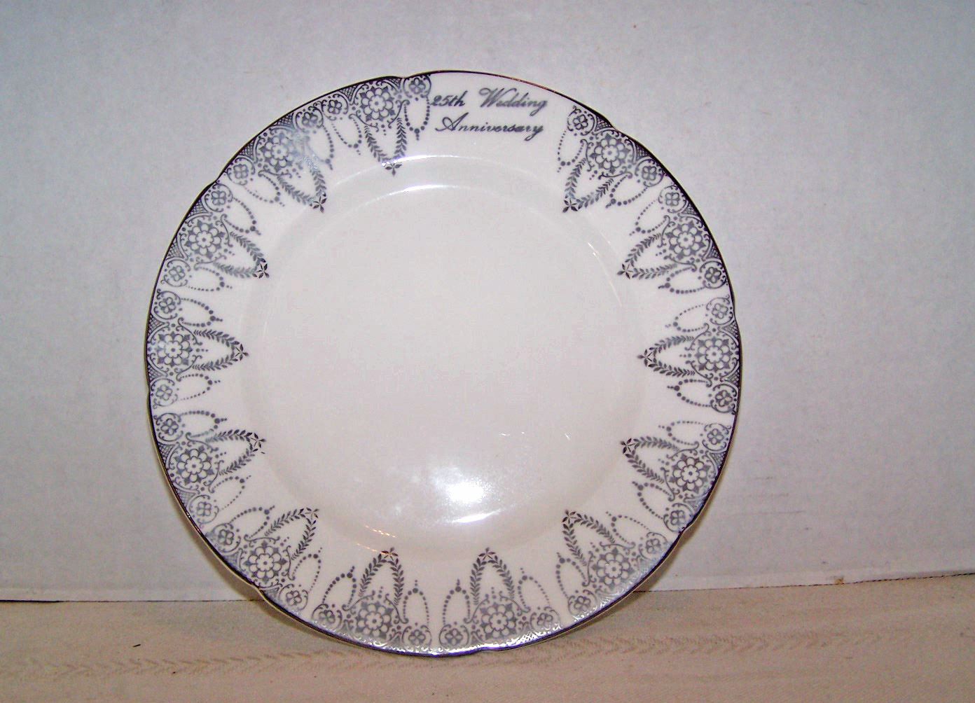 Royal Grafton Decorated Dish, 25th Wedding Anniv. Eng.