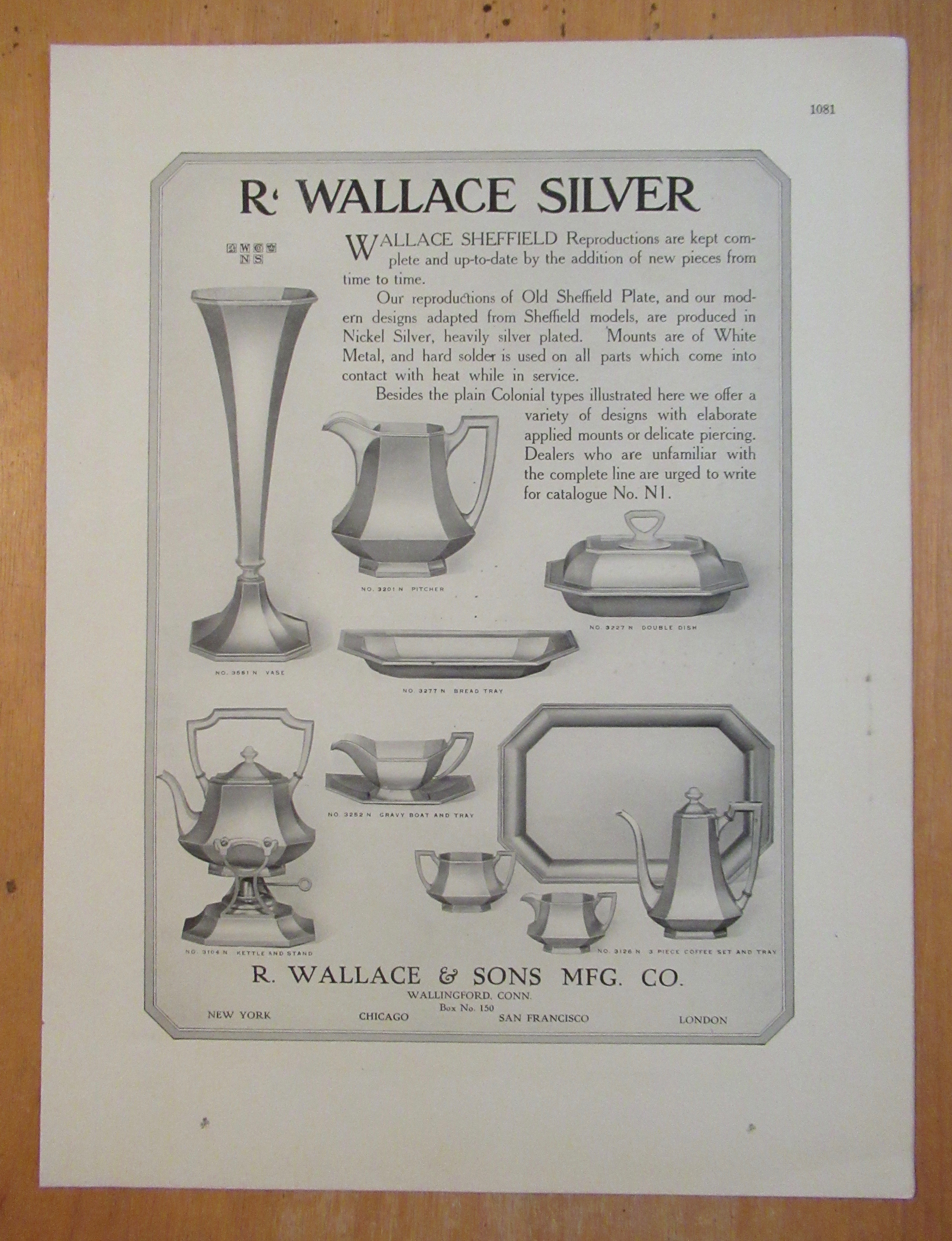1913 R Wallace & Sons with Wallace Sheffield