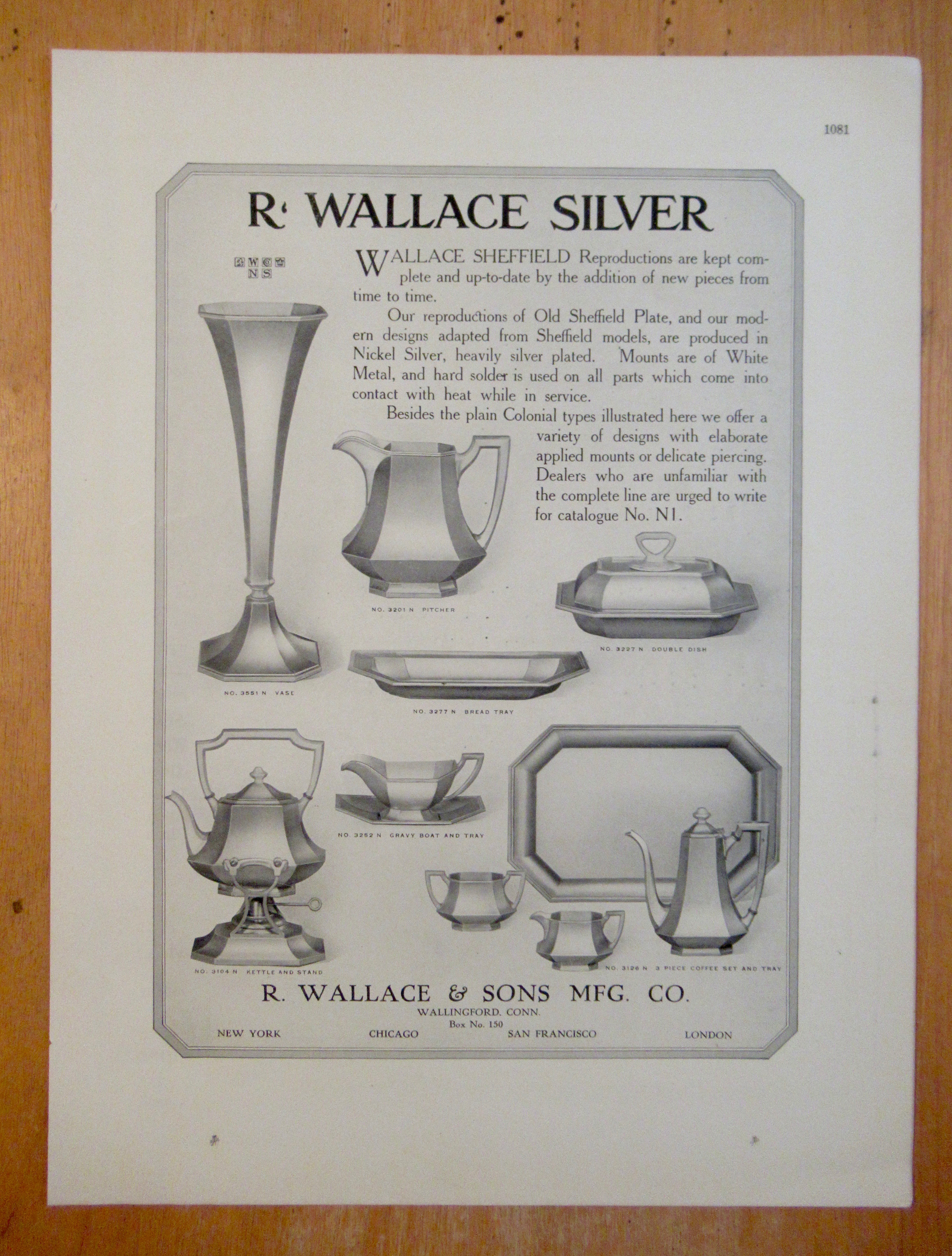 1913 R Wallace & Sons with Wallace Sheffield