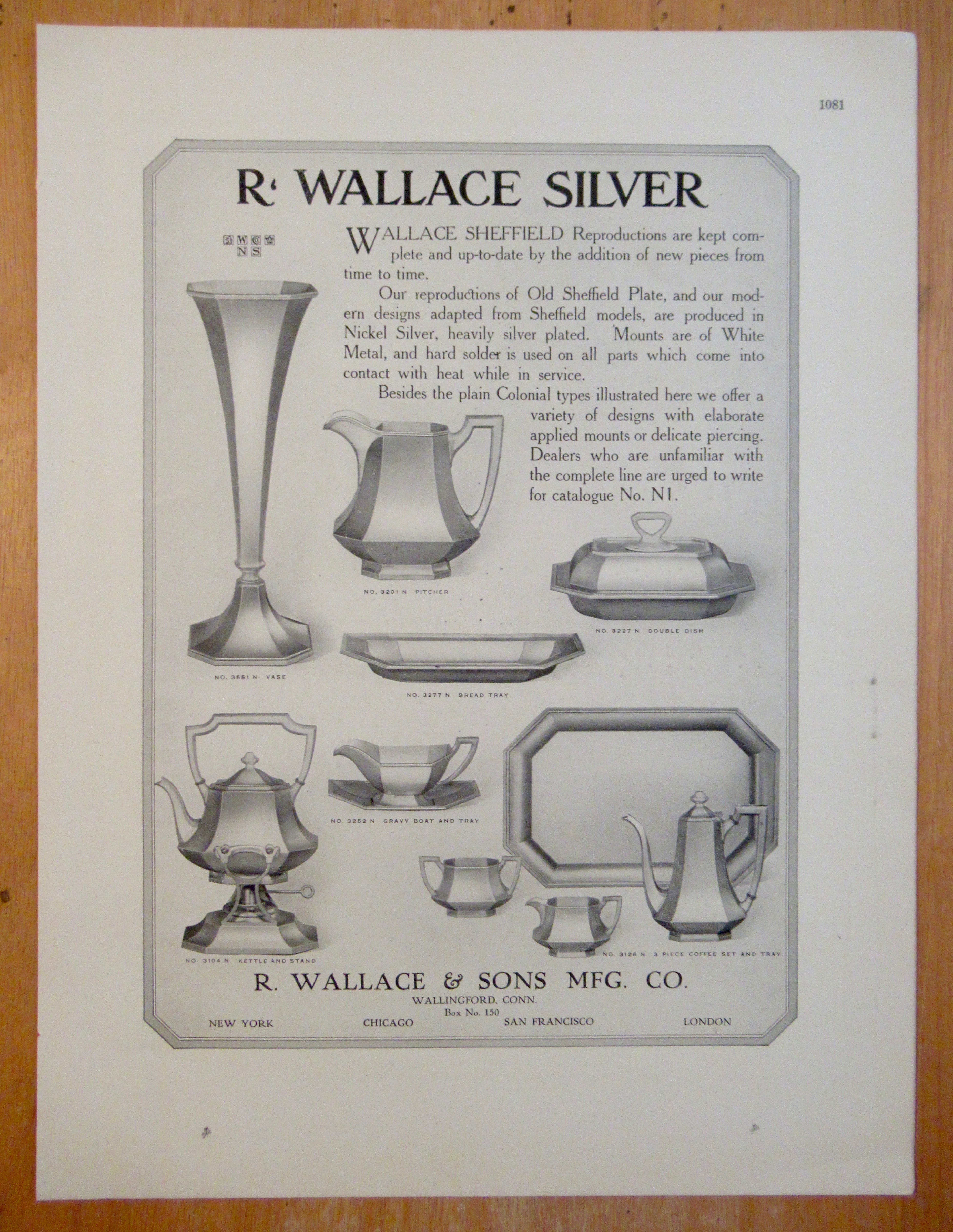 1913 R Wallace & Sons with Wallace Sheffield
