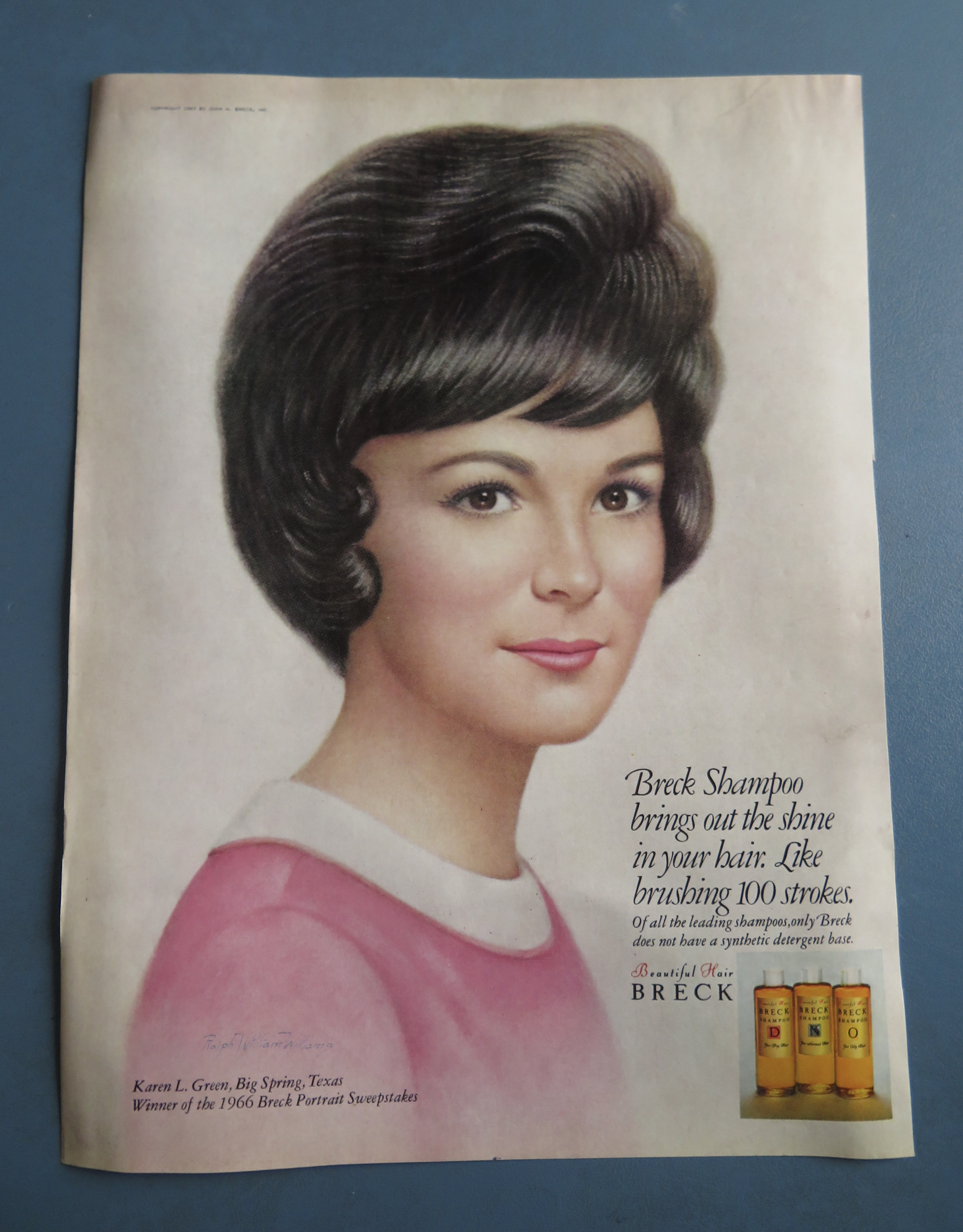1967 Breck Shampoo with Winner of 1966 Breck Sweepstake