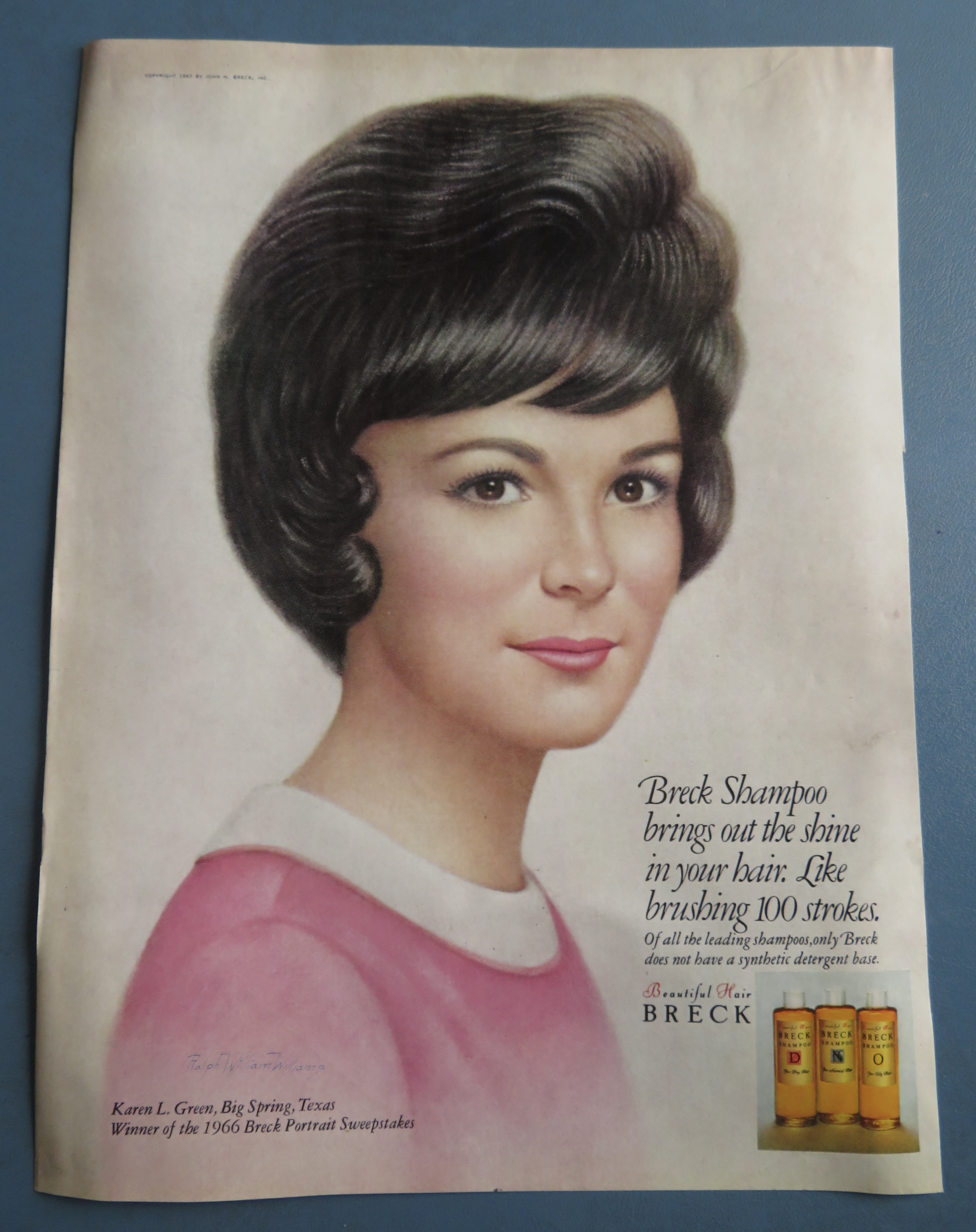 1967 Breck Shampoo with Winner of 1966 Breck Sweepstake