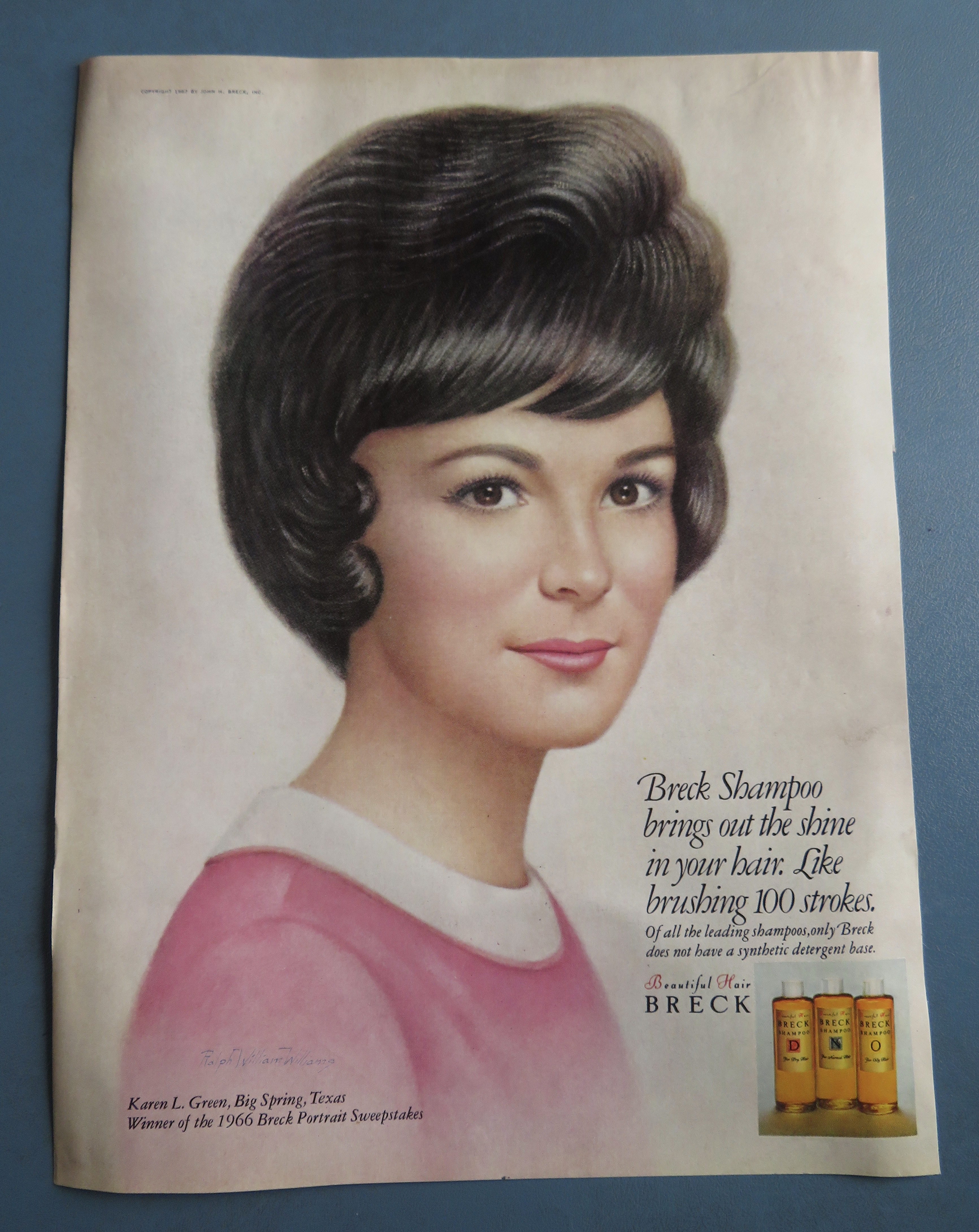 1967 Breck Shampoo with Winner of 1966 Breck Sweepstake
