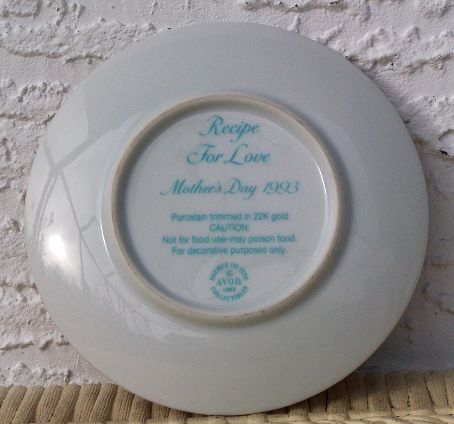 1993 Avon Mother'S Day Plate