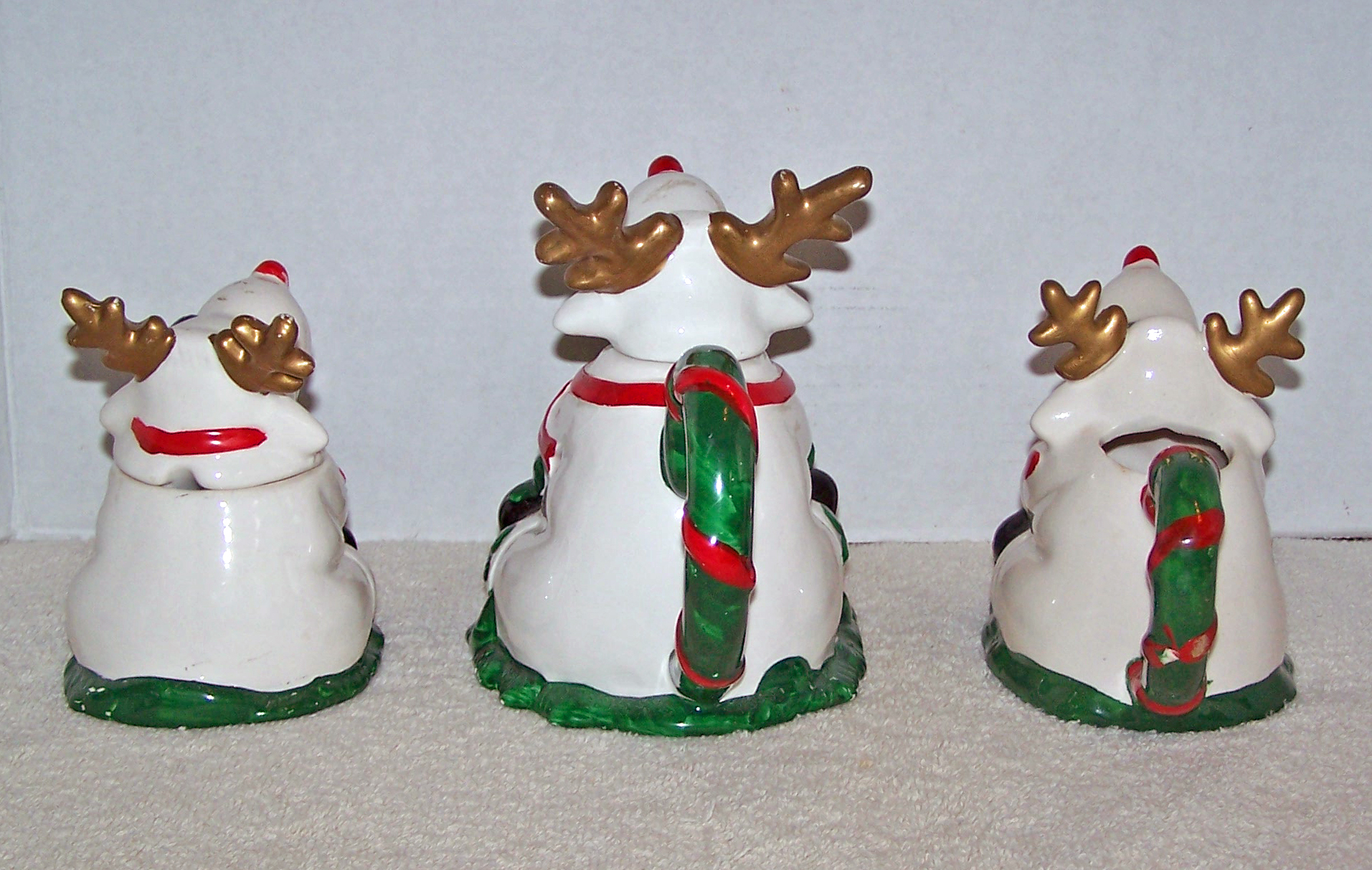 Reindeer 3 Pc. Tea Set, Tea Pot, Sugar & Creamer