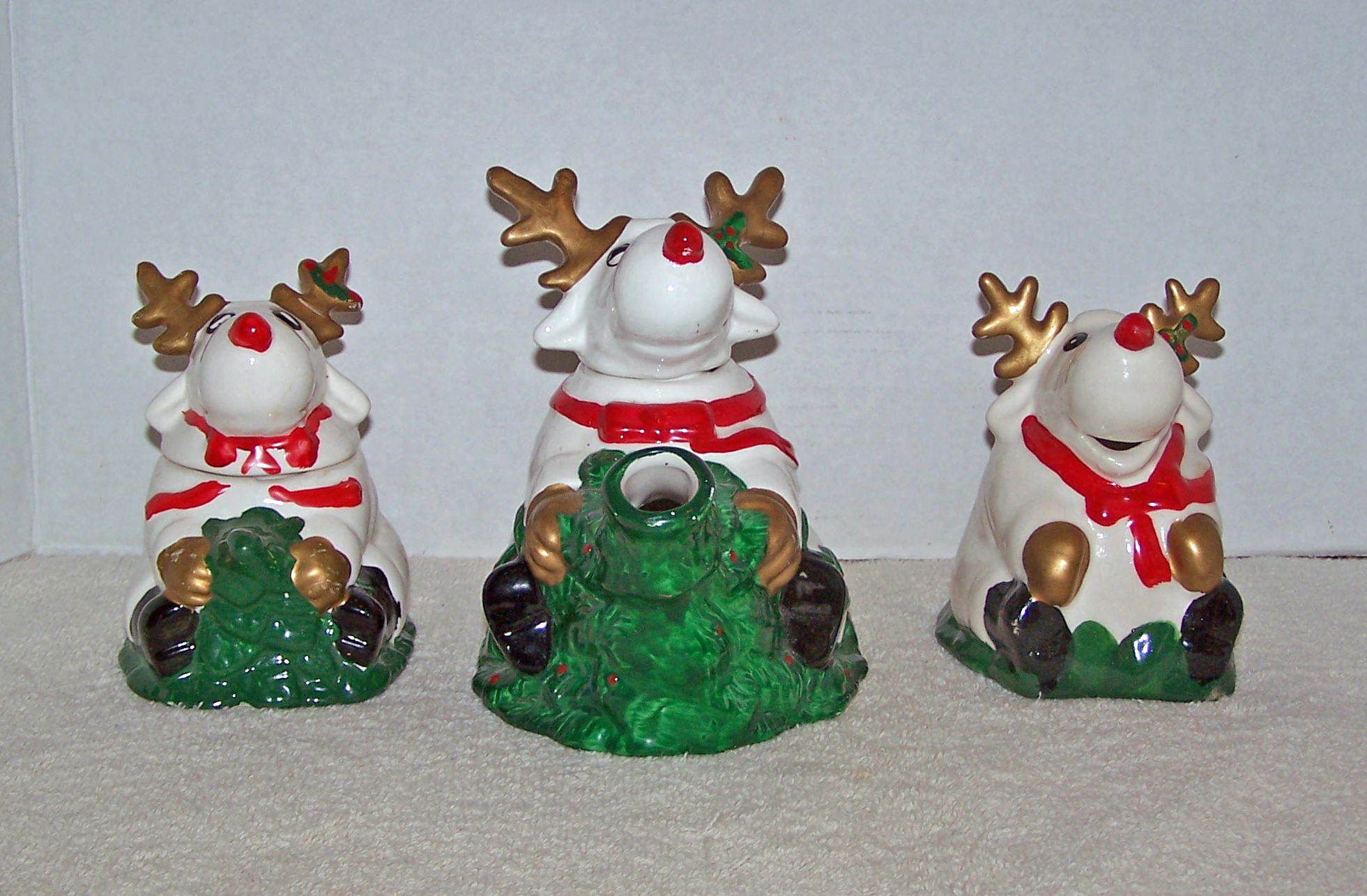 Reindeer 3 Pc. Tea Set, Tea Pot, Sugar & Creamer