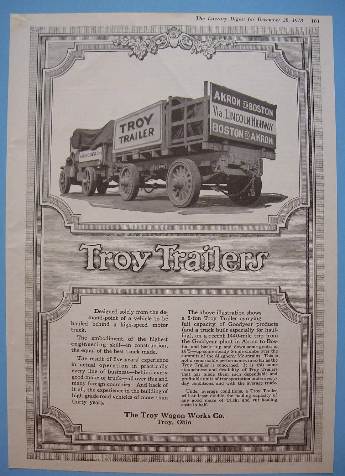 Vintage Ad: 1918 Troy Trailers