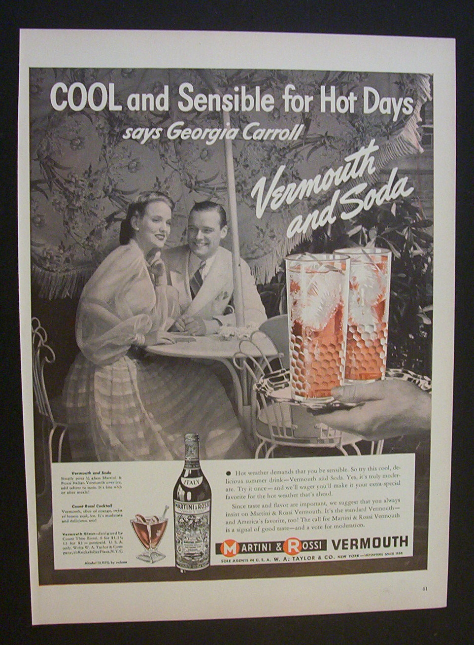 1940  Martini  &  Rossi  Vermouth