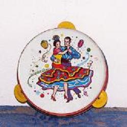 Metal Tambourine W/ Festive Dancers