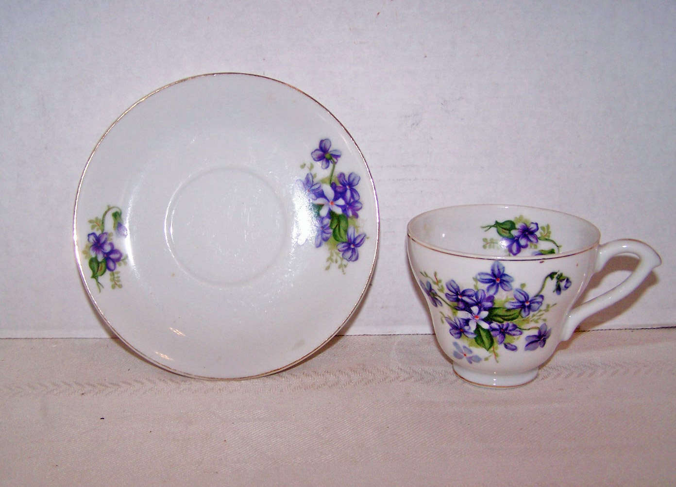 Violets Cup & Saucer