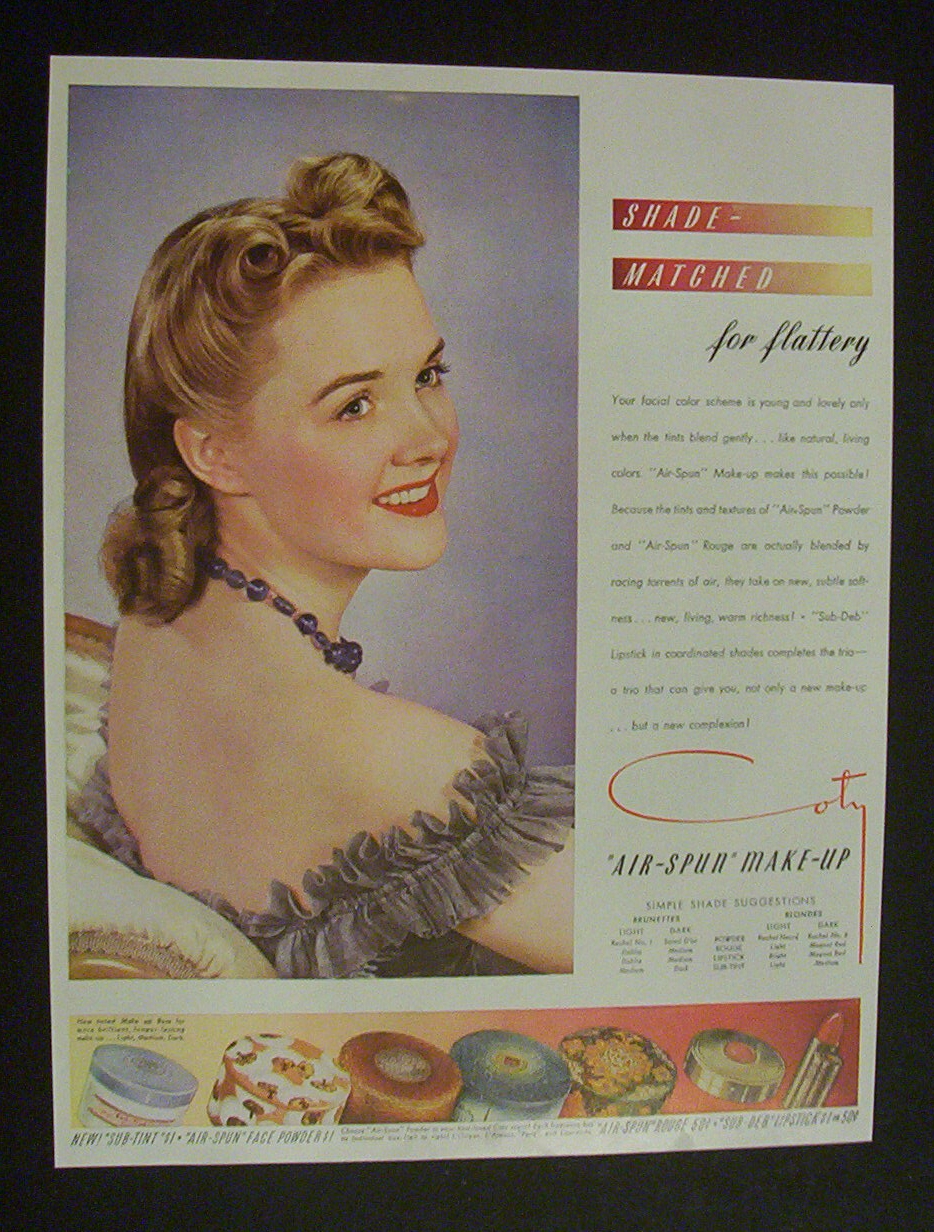 1941  Coty  Air  Spun  Make  Up