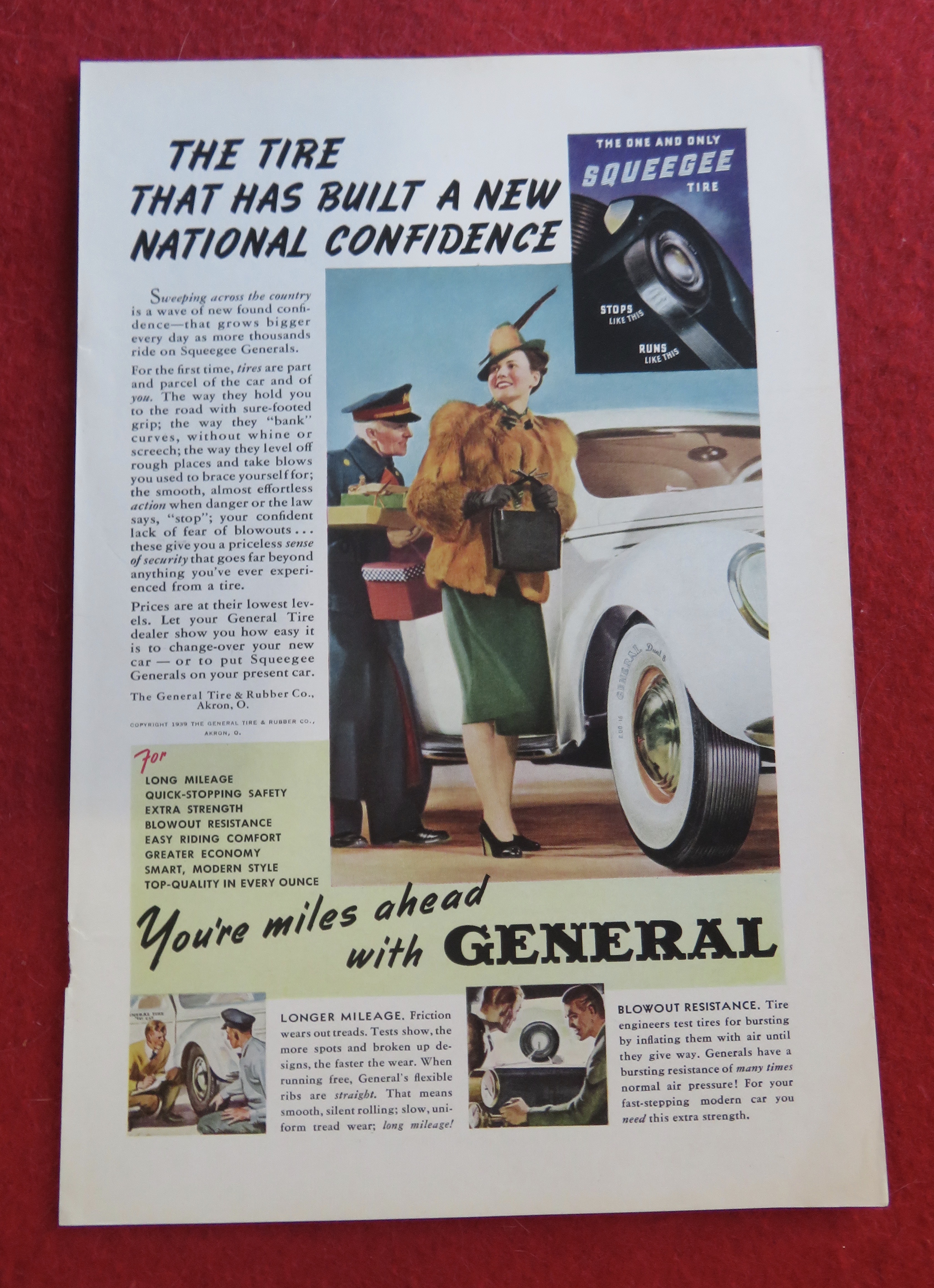 1939 General Tires with Woman Getting Out Of The Car