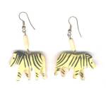 WOODEN ZEBRA Pierced EARRINGS