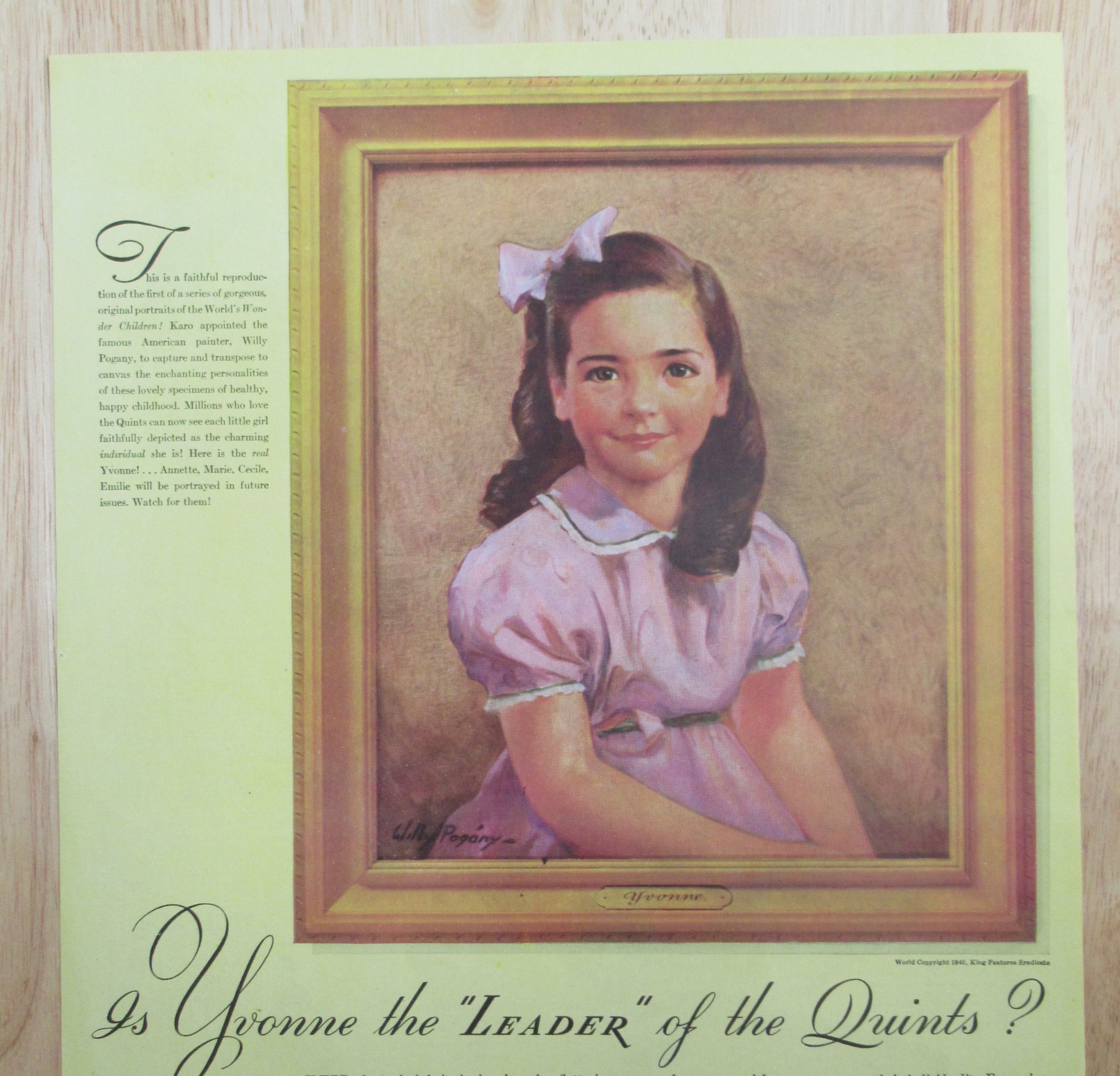 1940 Karo Syrup with Yvonne (One of Dionne Quintuplets)