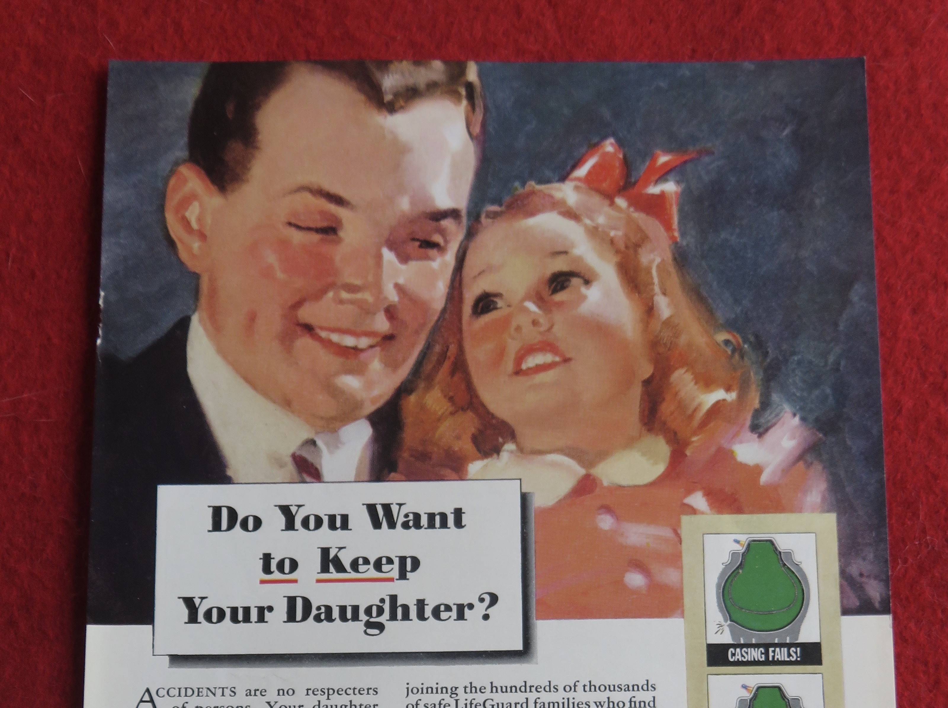 1940 Goodyear Lifeguard Tires with Little Girl & Man