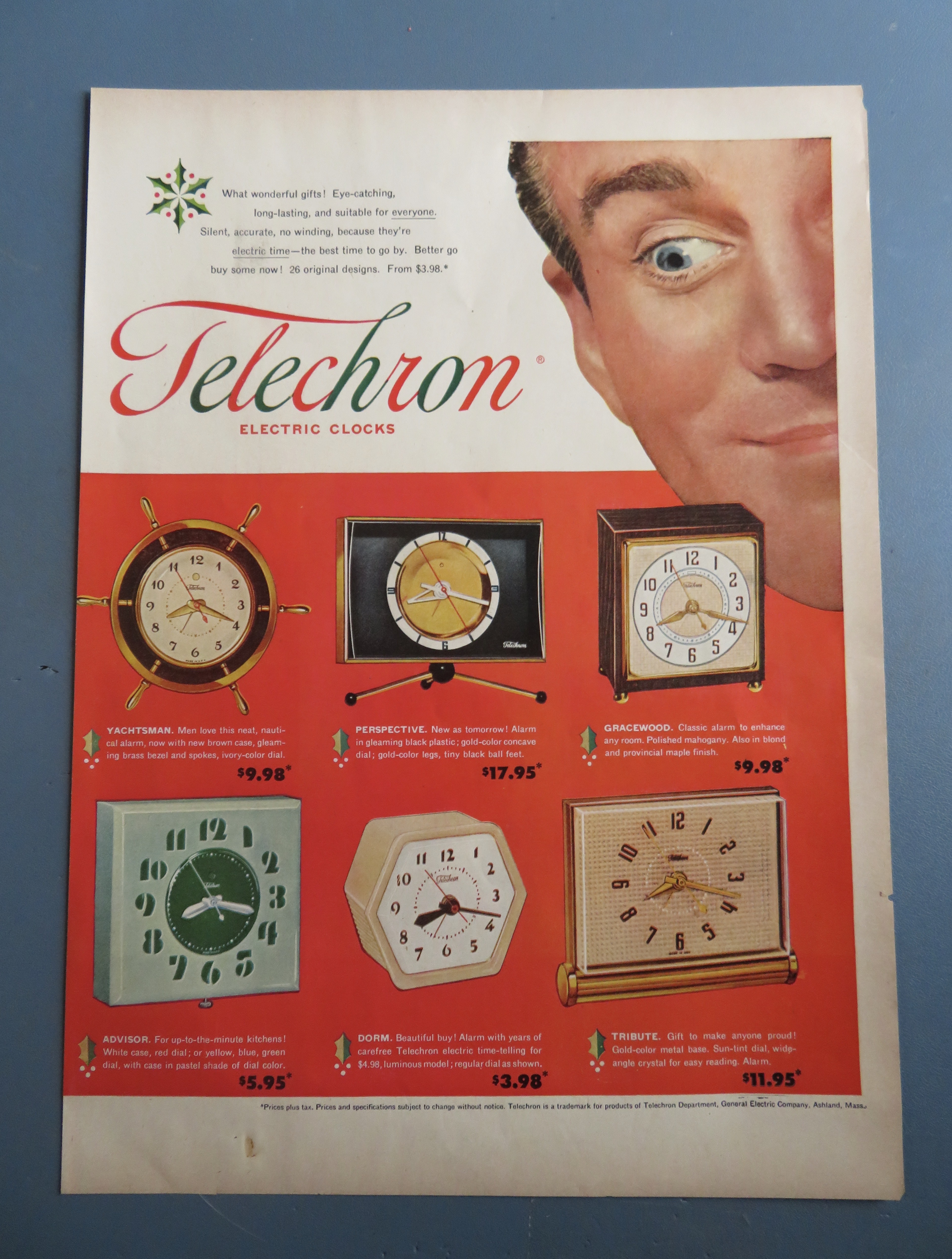 1953 Telechron Electric Clocks with Man & Woman