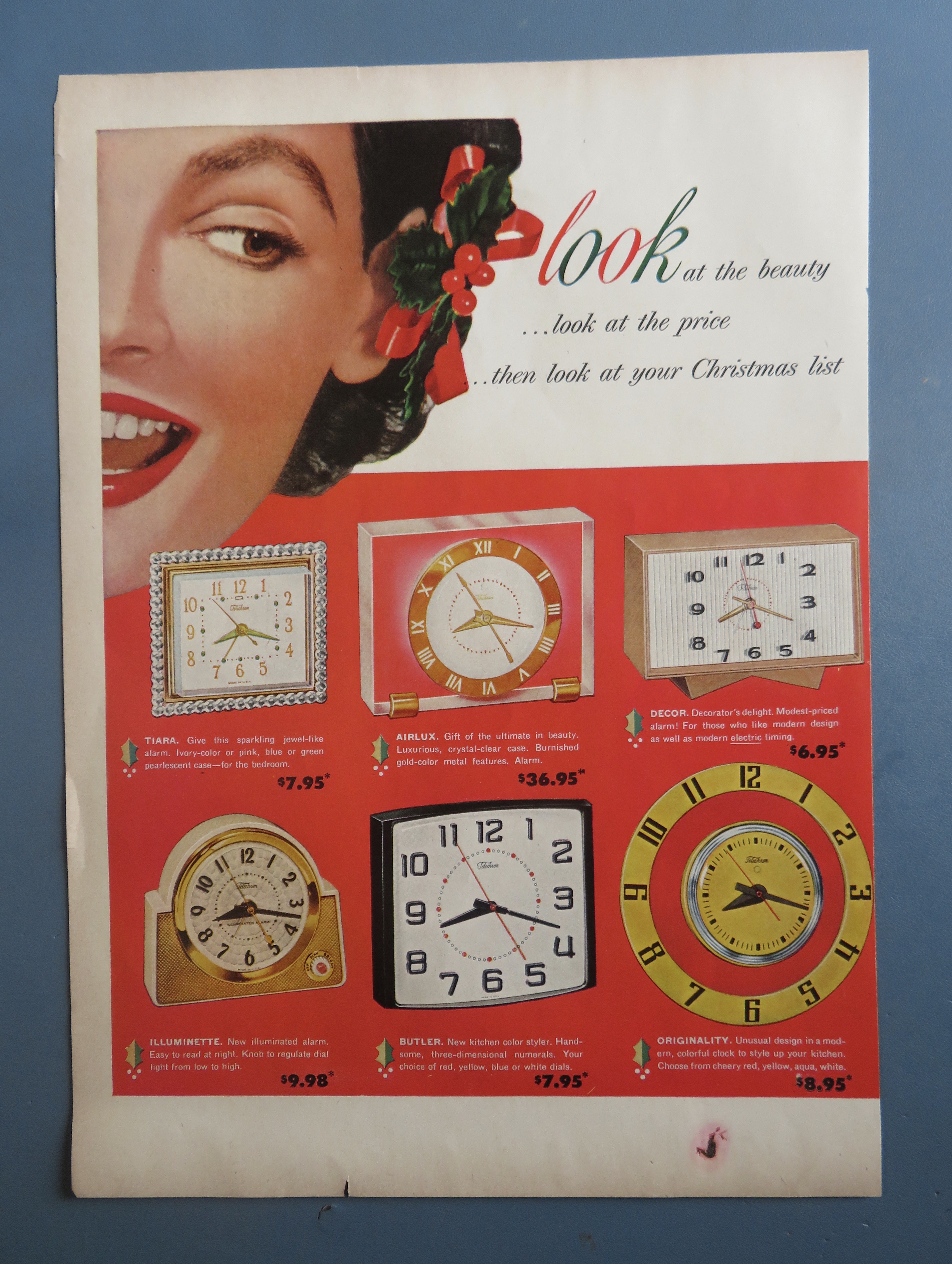 1953 Telechron Electric Clocks with Man & Woman