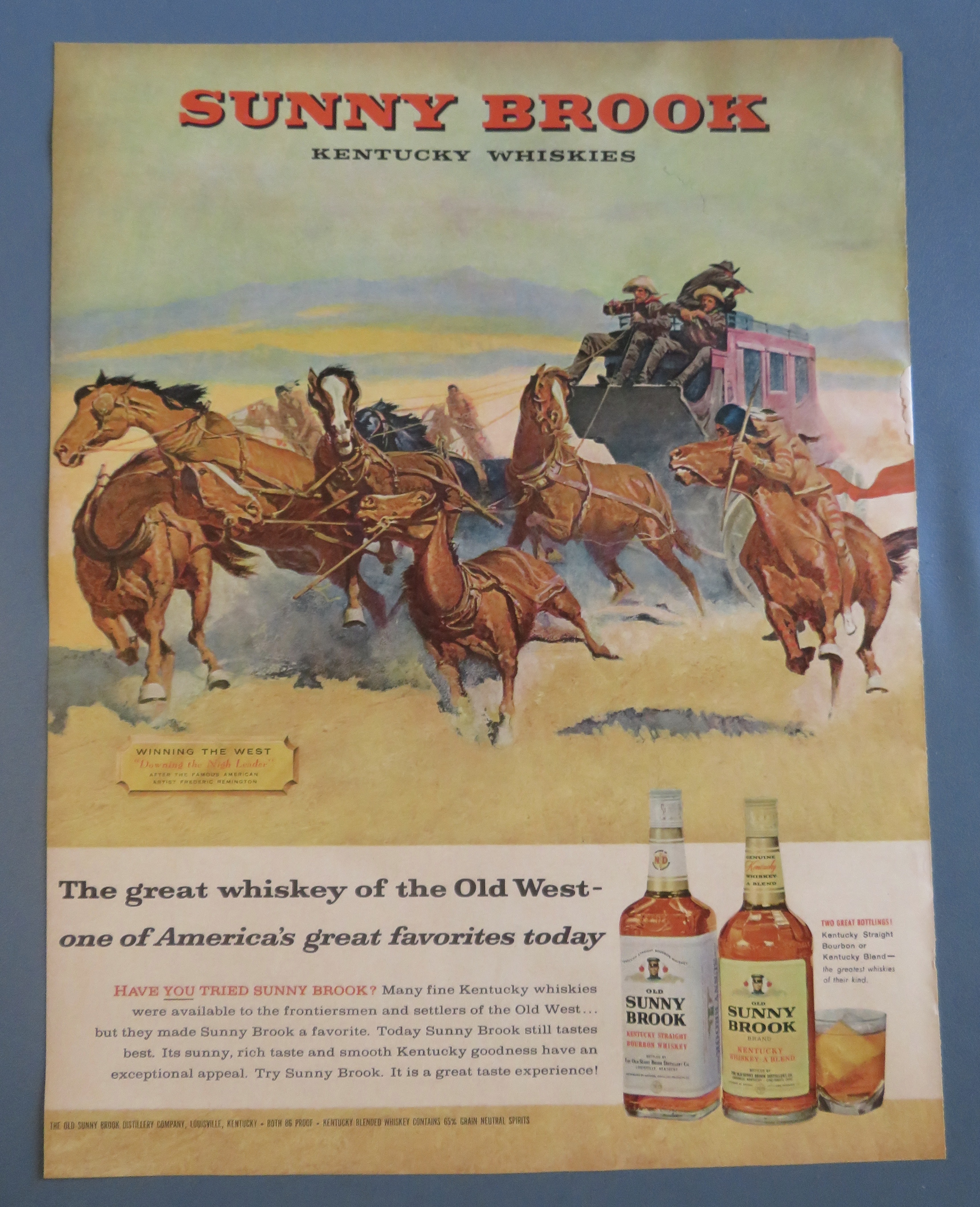 1960 Sunny Brook Whiskey with Winning The West