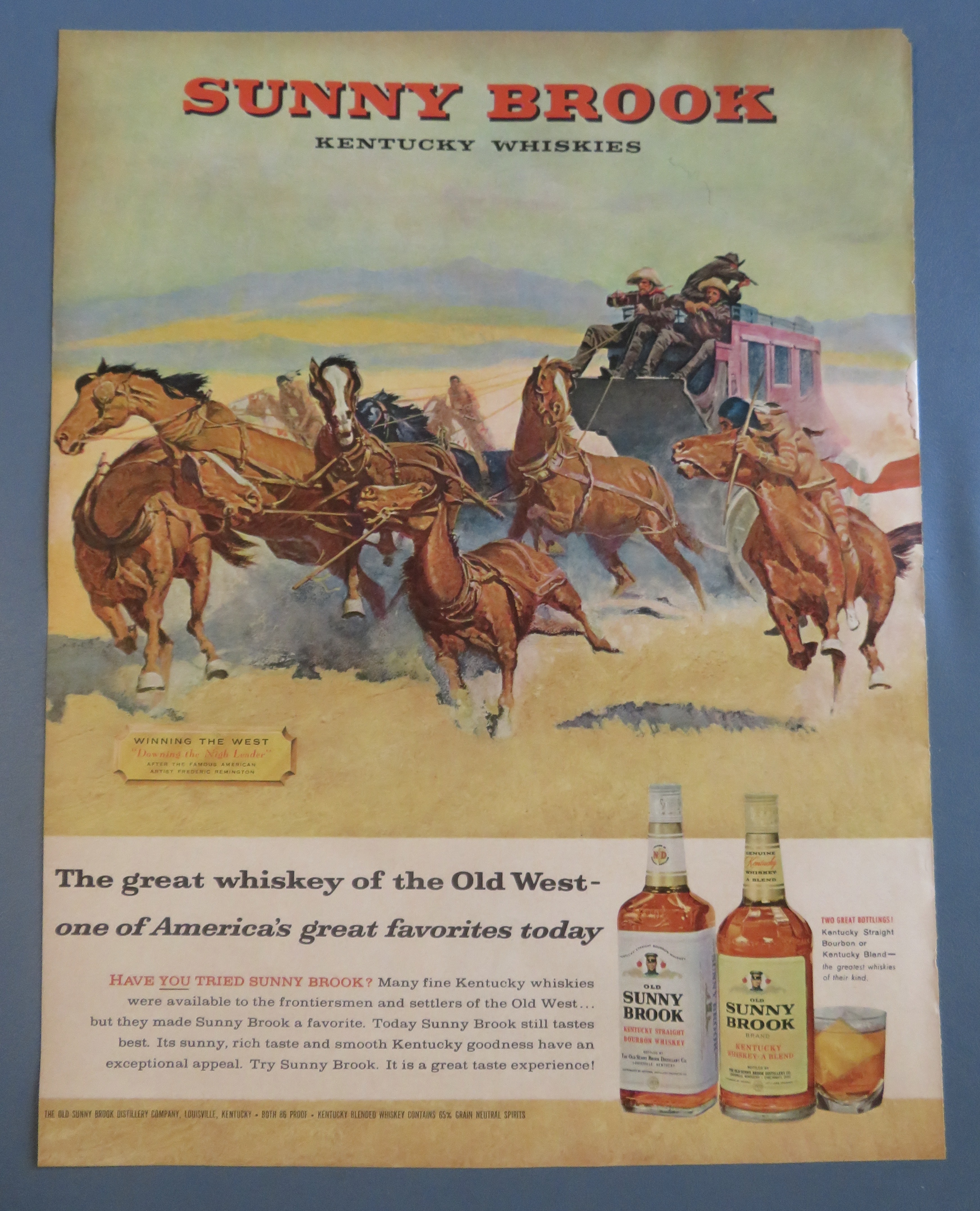1960 Sunny Brook Whiskey with Winning The West