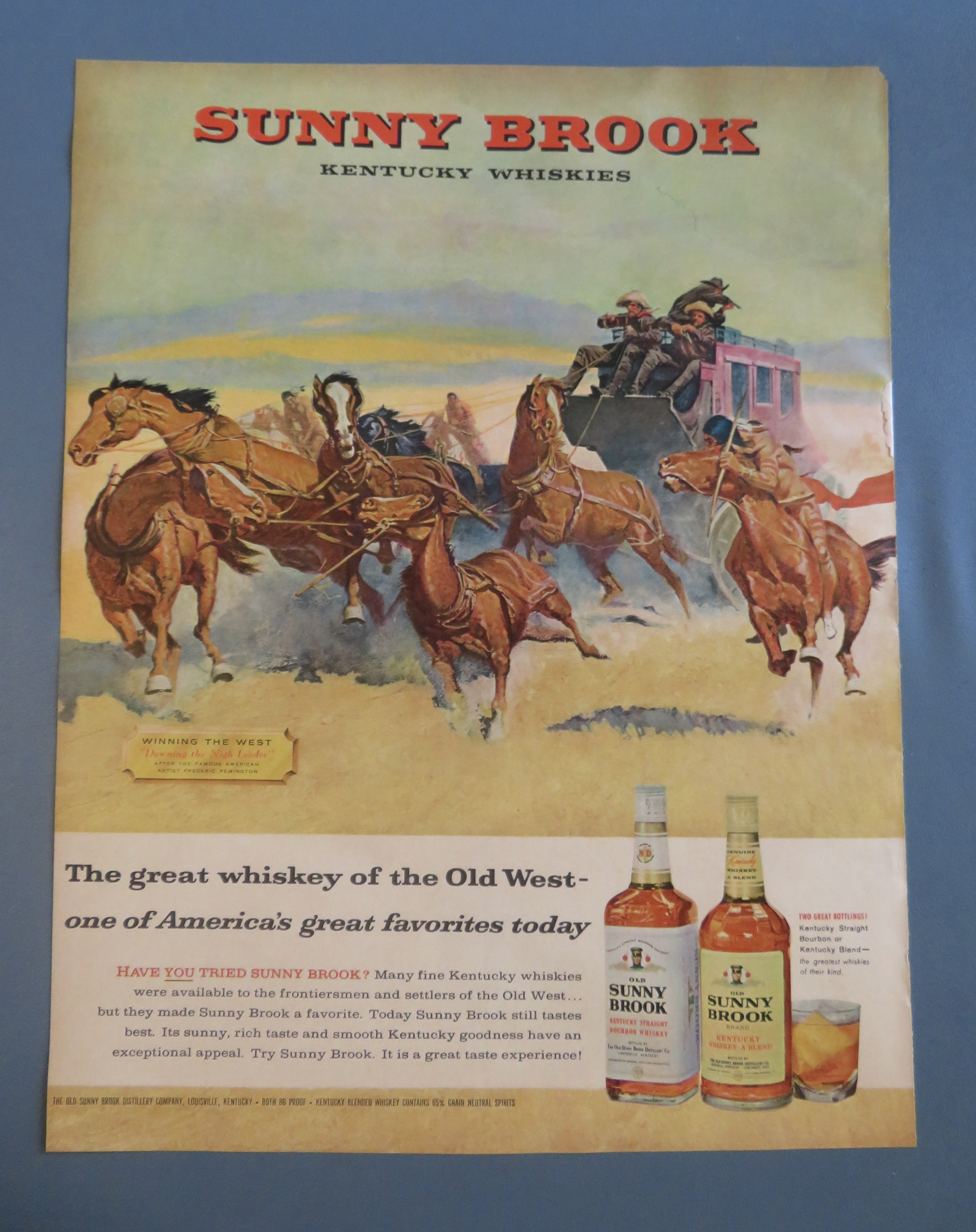 1960 Sunny Brook Whiskey with Winning The West