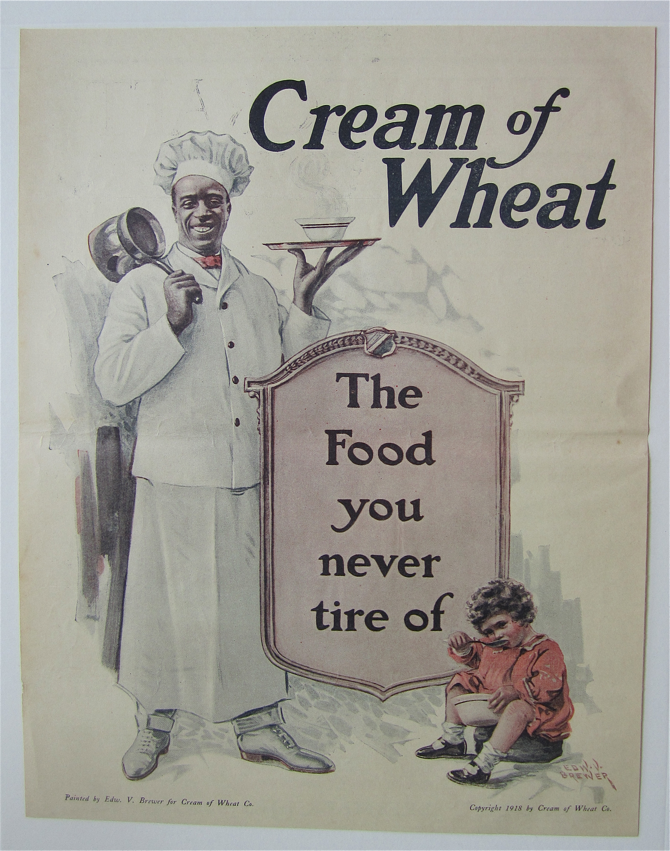 1918 Cream Of Wheat Cereal Ad with Little Child