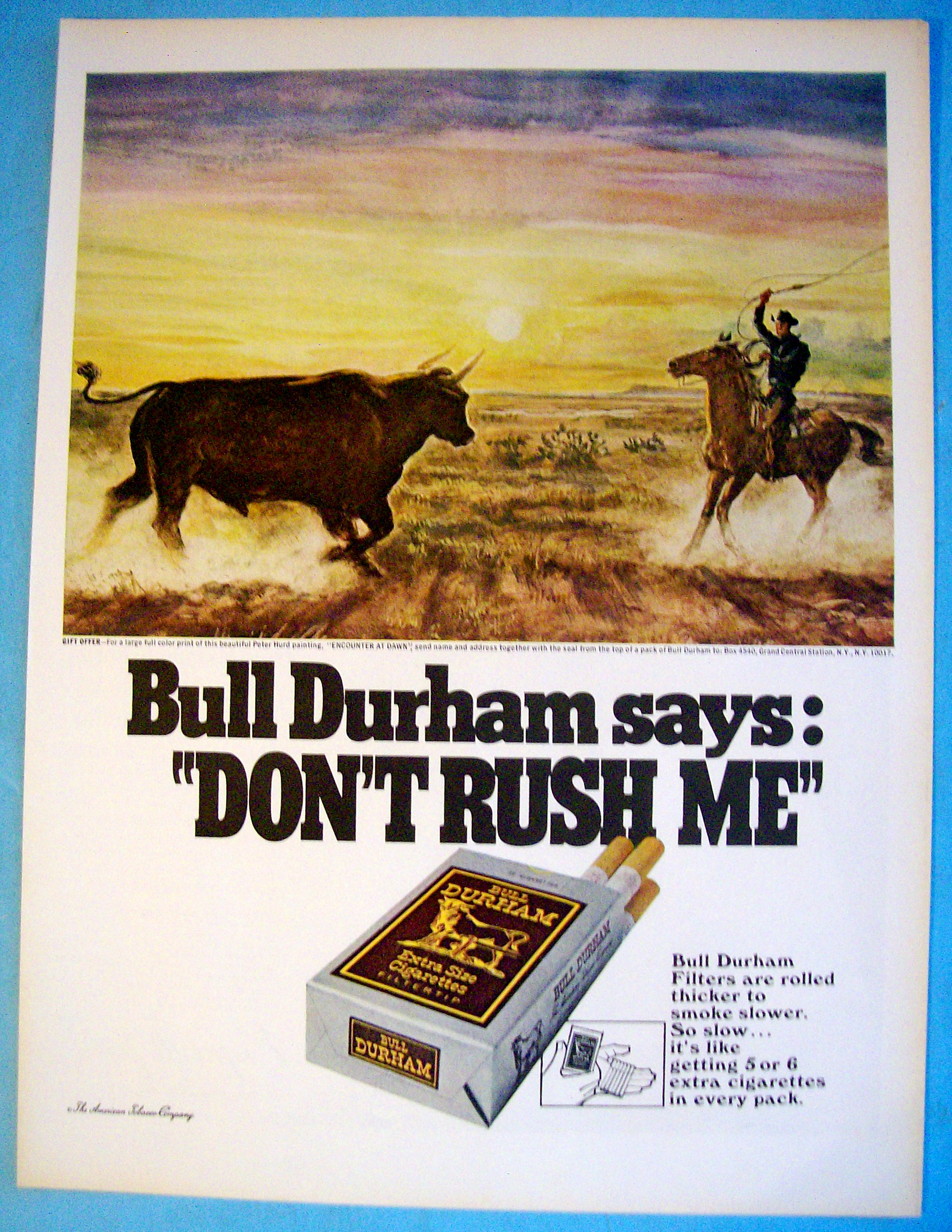1968 Bull Durham Cigarettes with Encounter At Dawn
