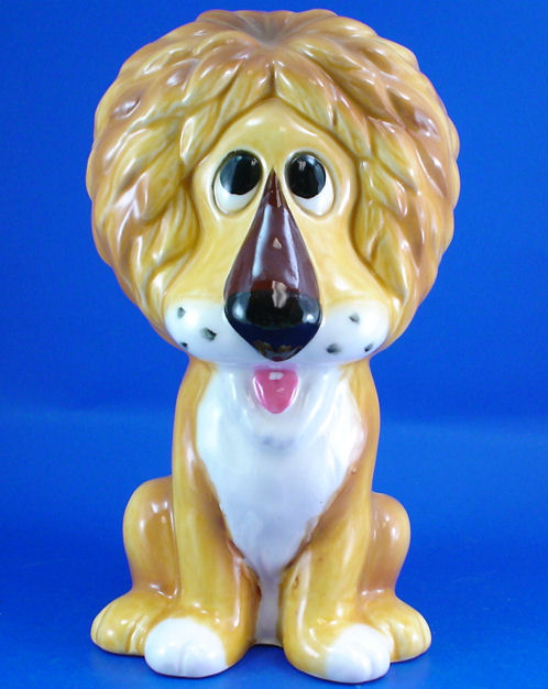 1960s/1970s Ceramic Lion Bank