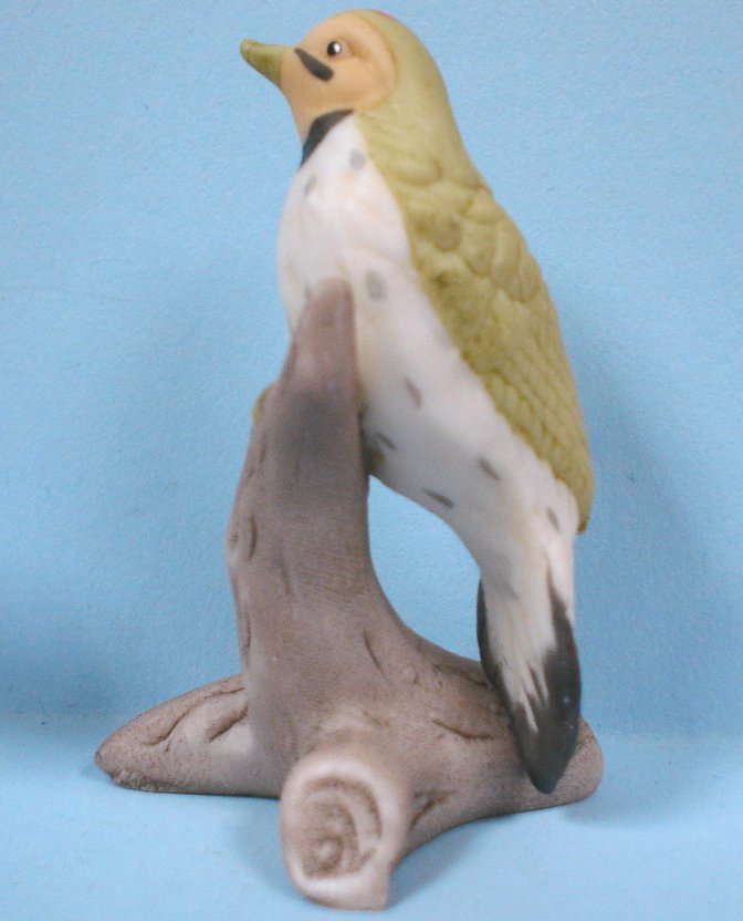 Miniature Bone China Royal Crown Bird, Green Woodpecker