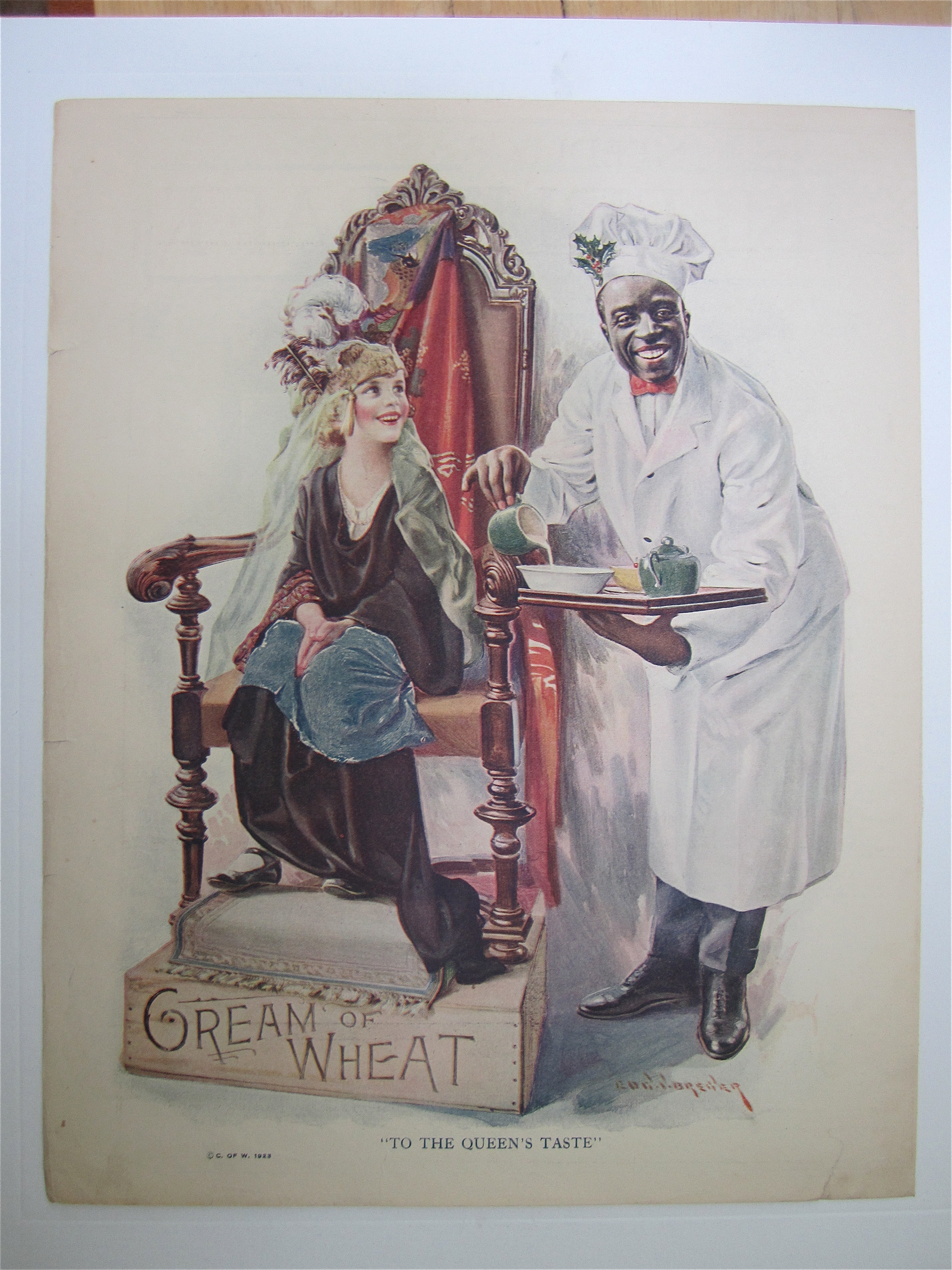 1923 Cream Of Wheat Cereal w/Cream of Wheat Man & Girl