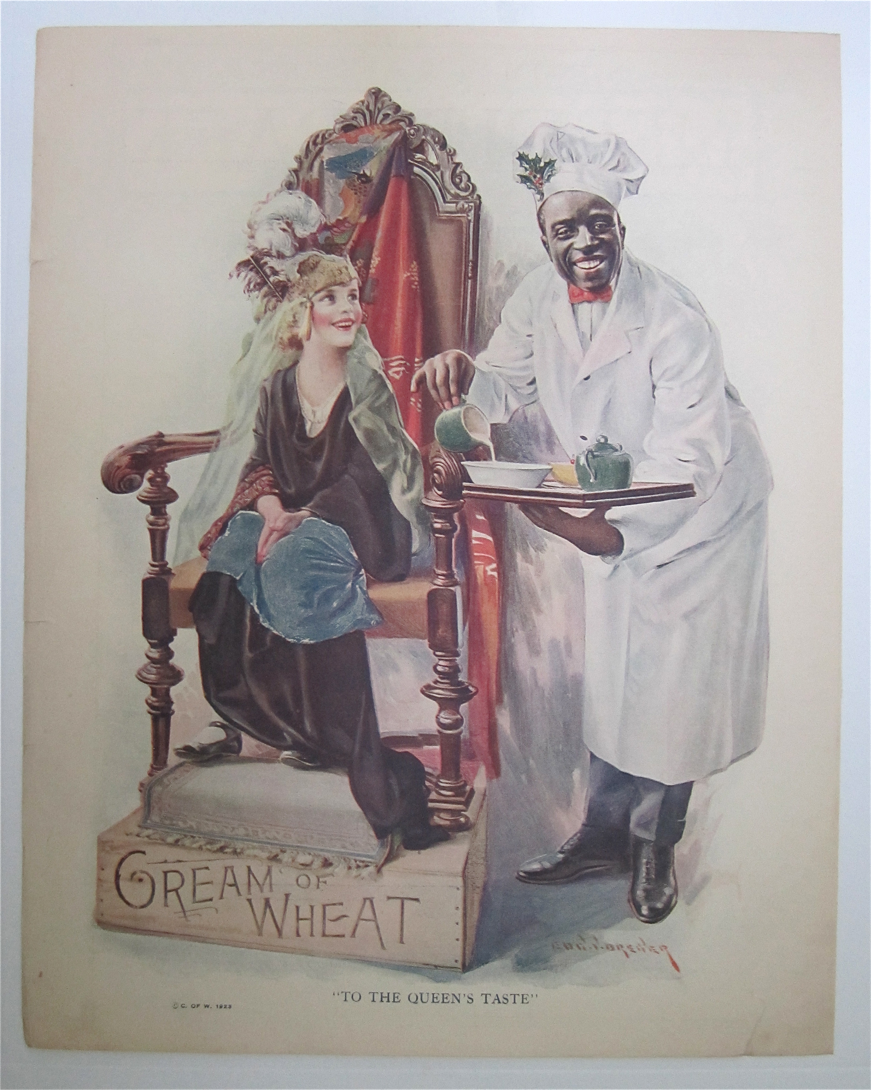 1923 Cream Of Wheat Cereal w/Cream of Wheat Man & Girl