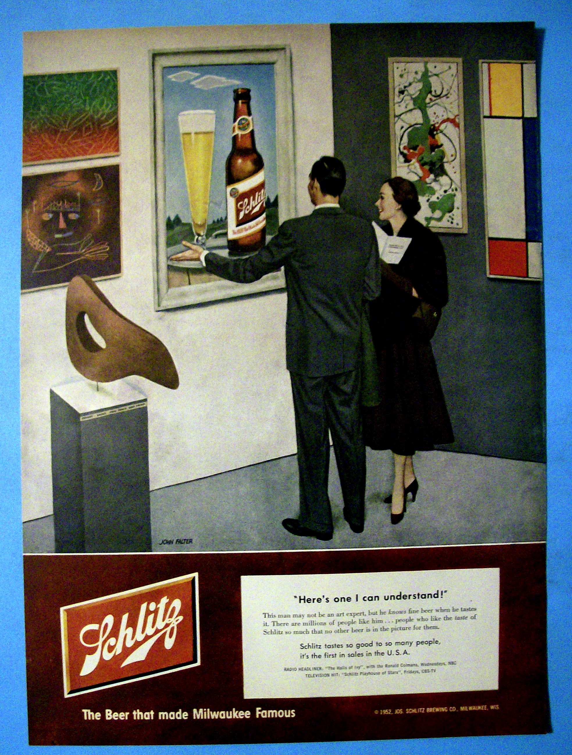 Vintage Ad: 1952 Schlitz Beer By John Falter