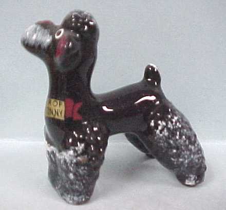 1950s Redware Black Poodle