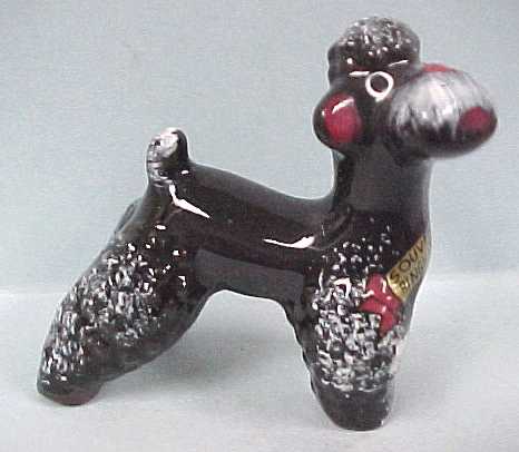 1950s Redware Black Poodle