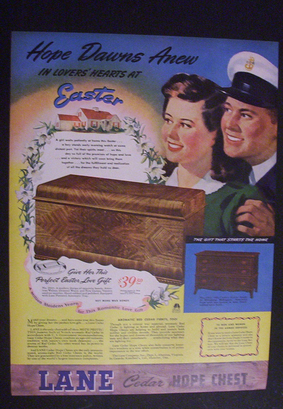World War II 1944 Lane Cedar Hope Chest Patriotic Ad