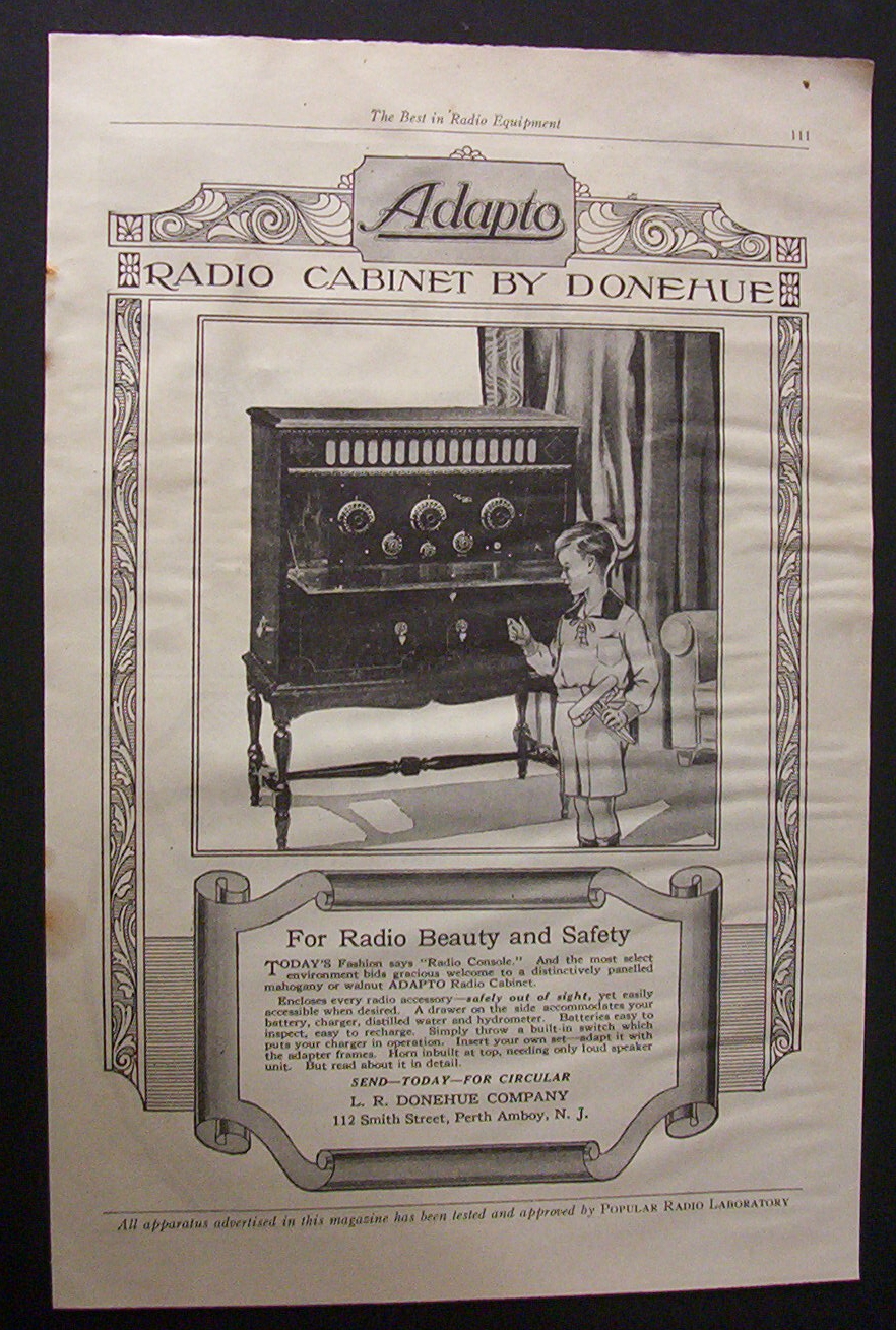 Vintage Ad: 1925  Adapto  Radio  Cabinet