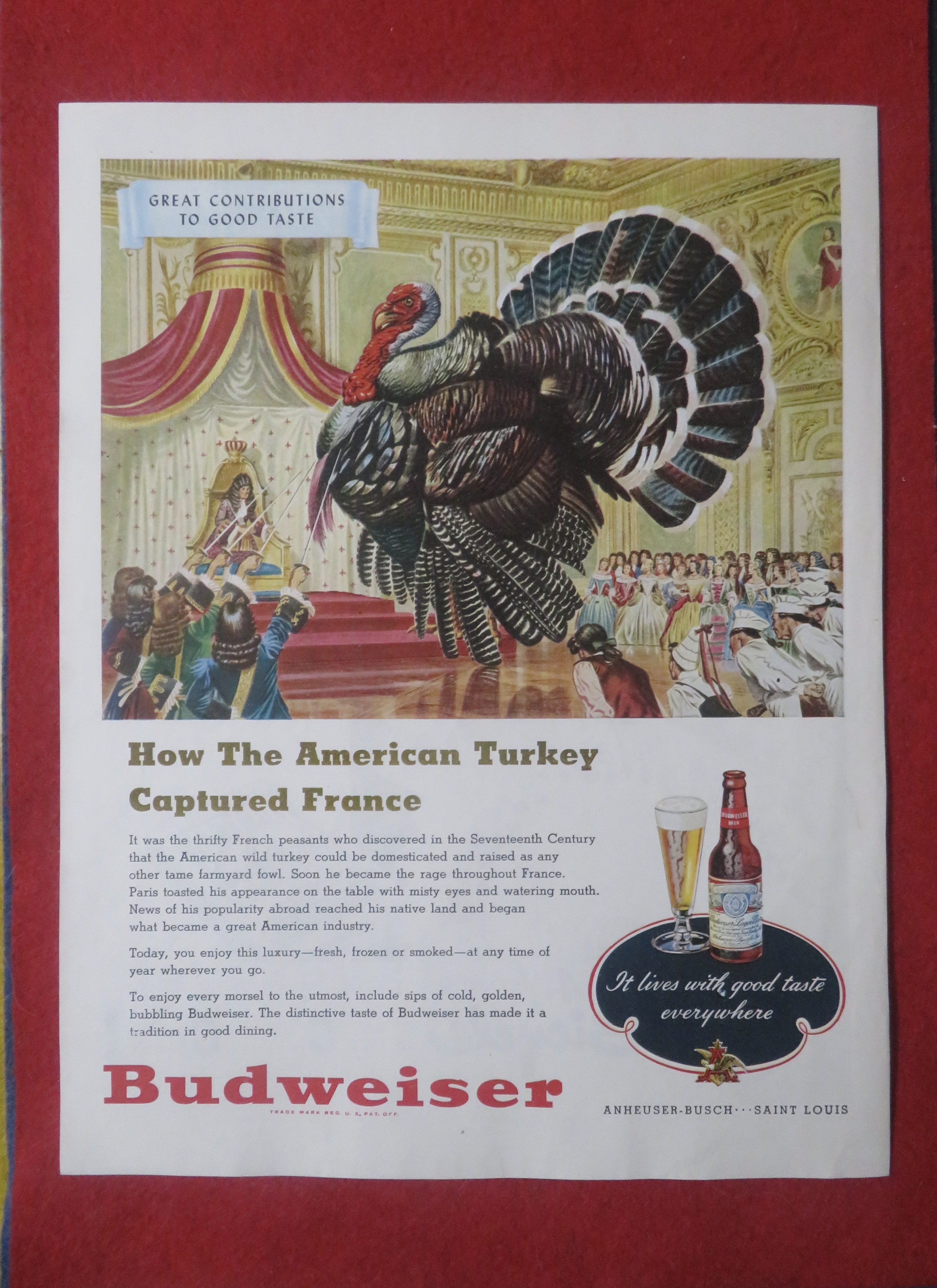 1948 Budweiser Beer with The American Turkey