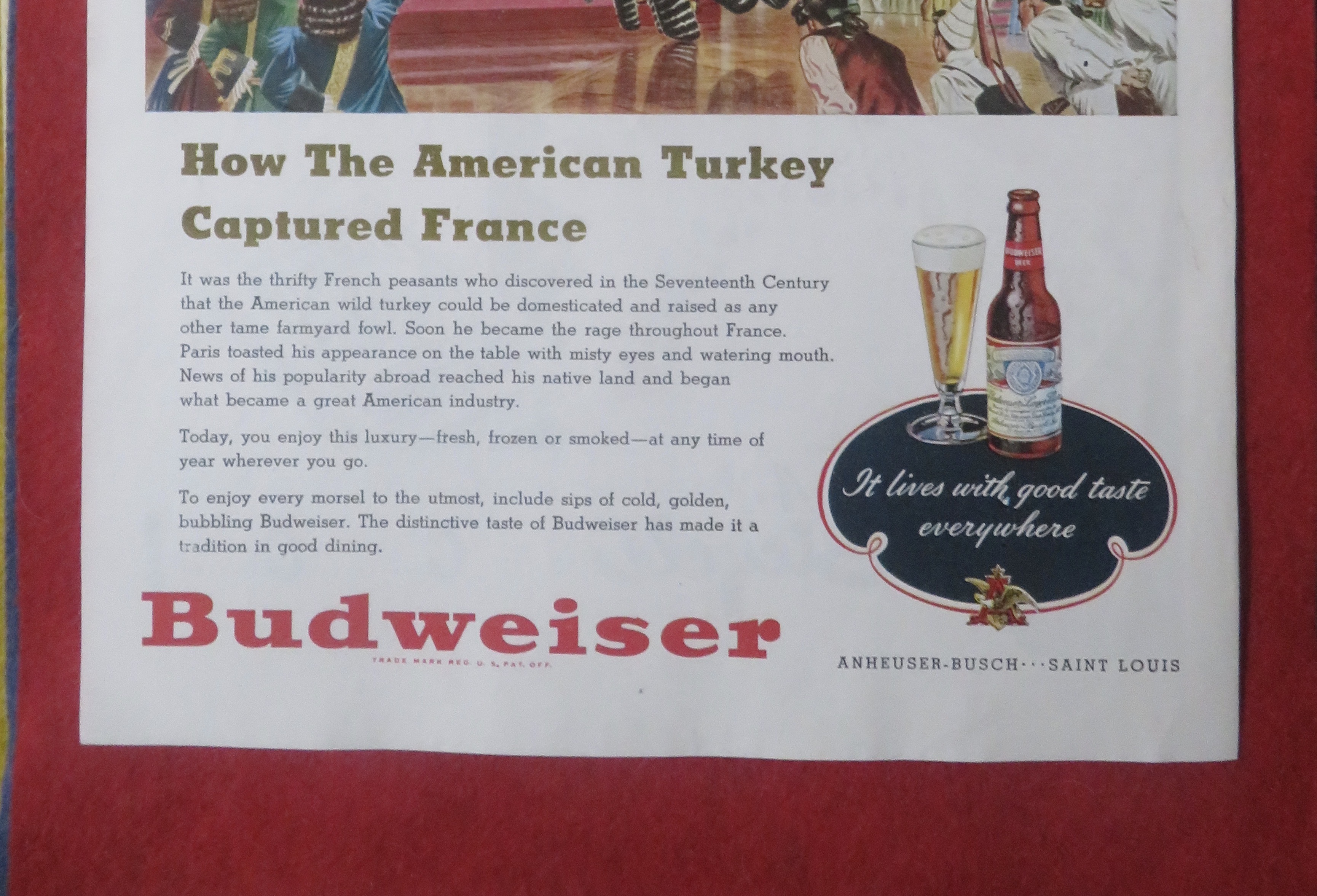 1948 Budweiser Beer with The American Turkey