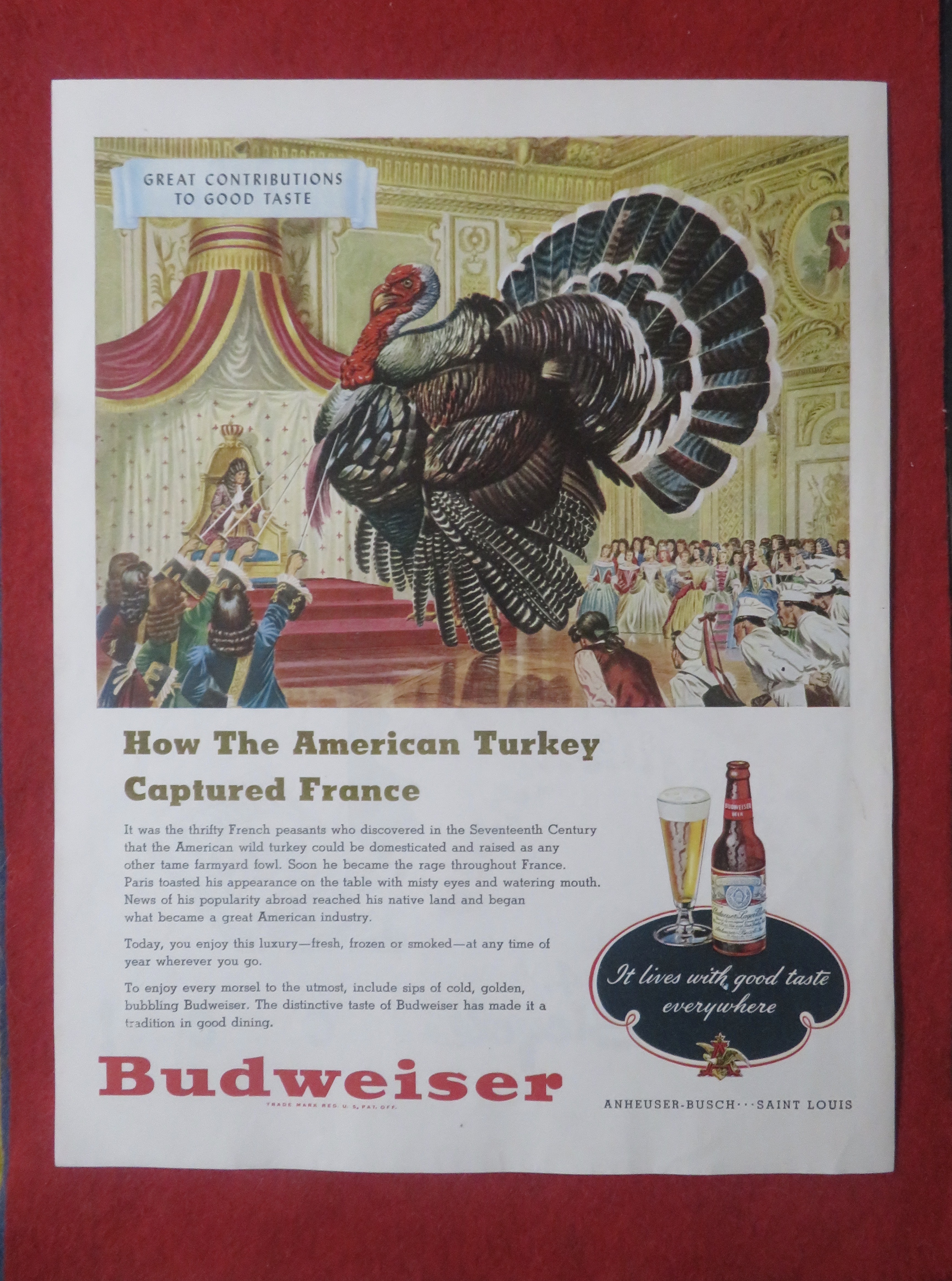 1948 Budweiser Beer with The American Turkey
