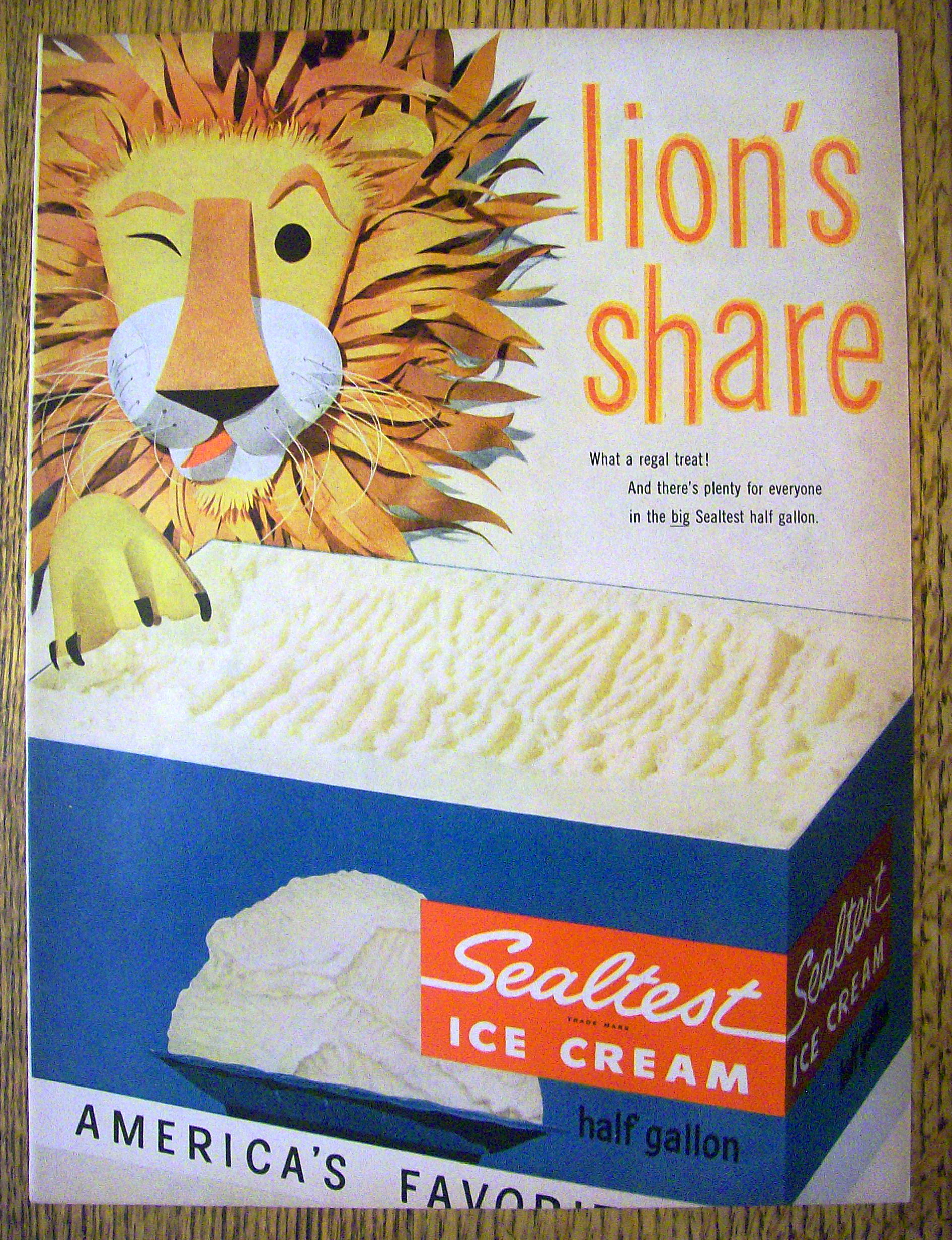 1955 Sealtest Ice Cream with Lion's Share