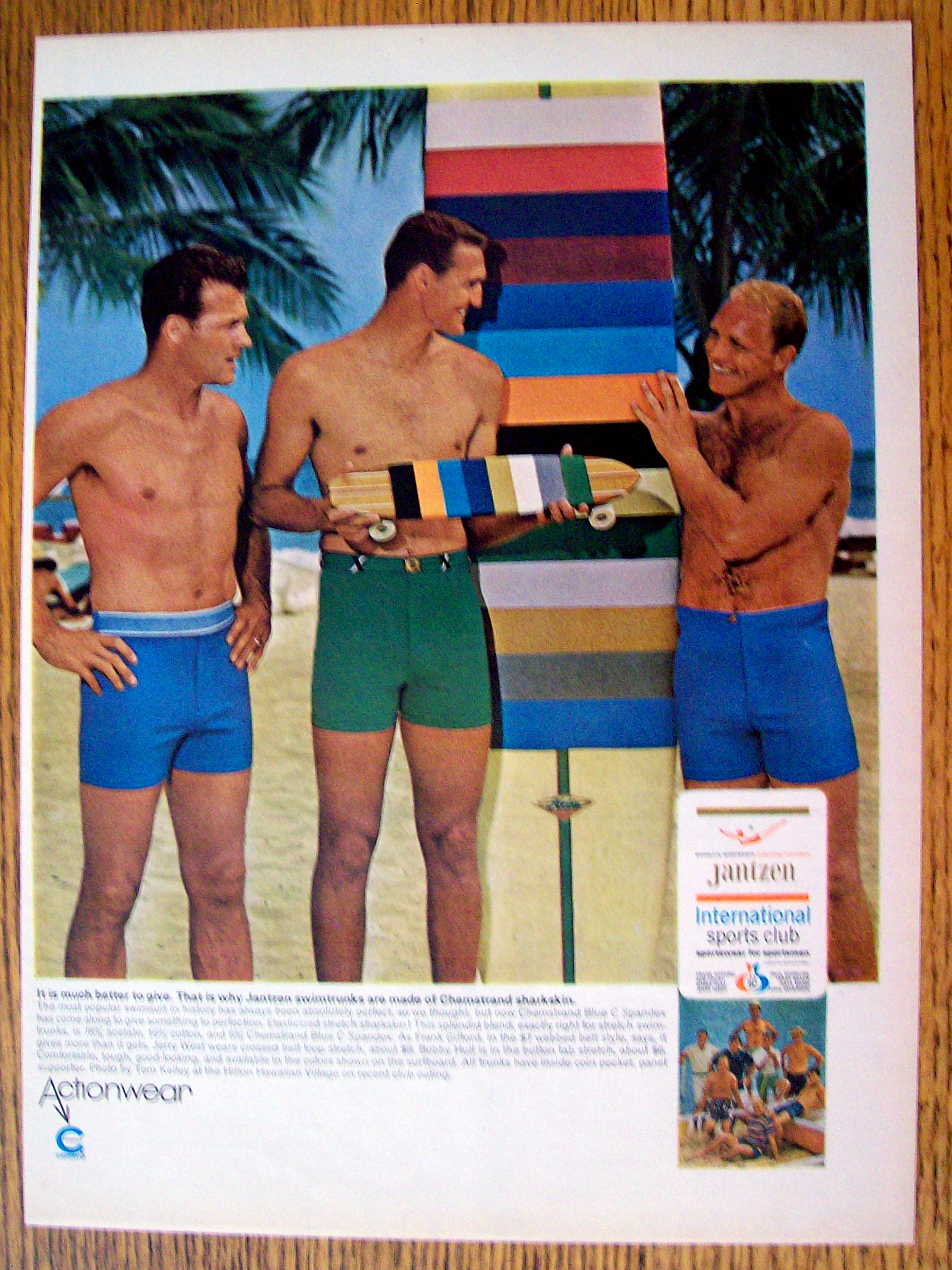 1966 Jantzen Swim Trunks w/Frank Gifford & Jerry West