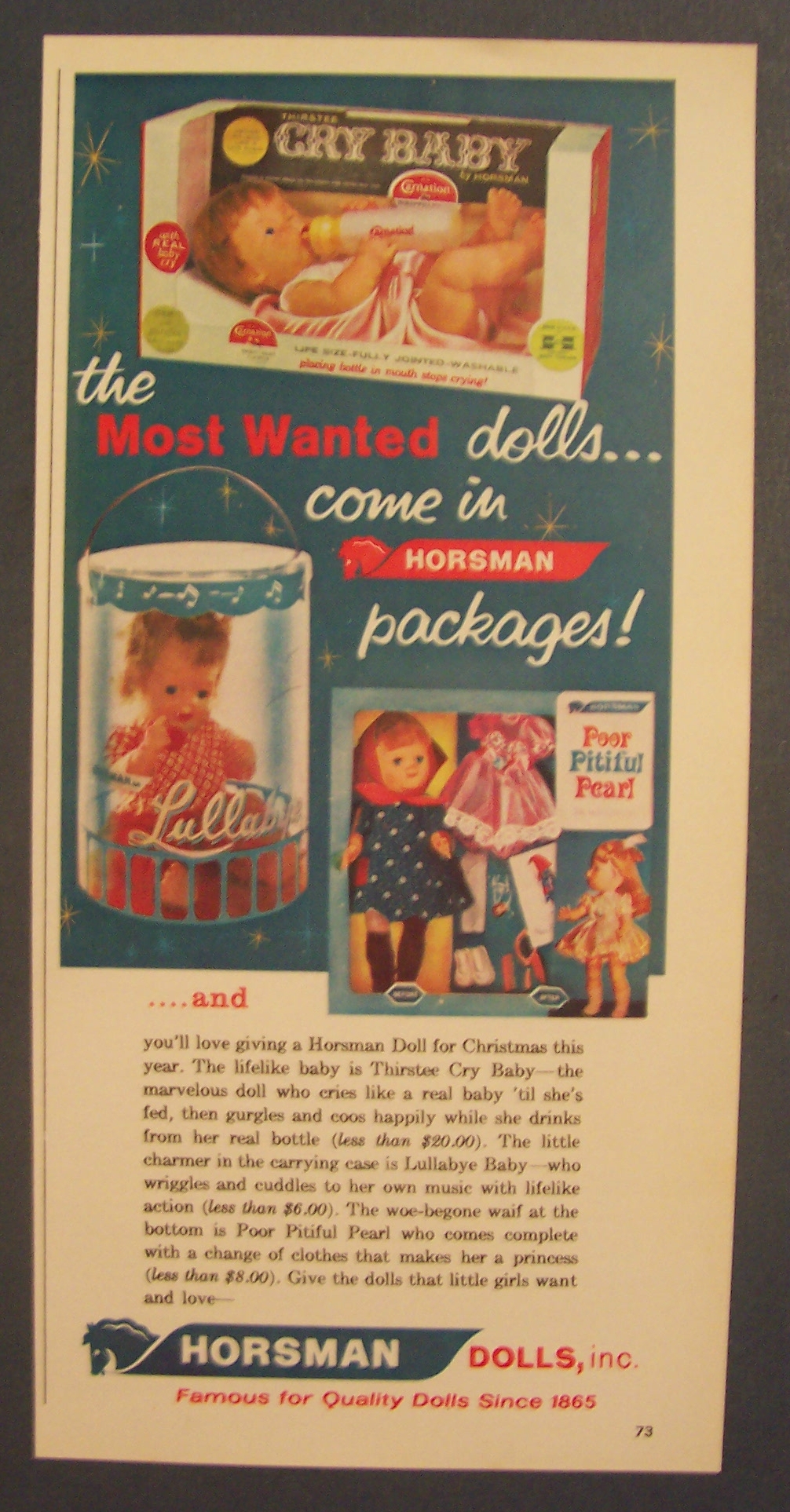 1963 Horsman Dolls with Most Wanted Dolls