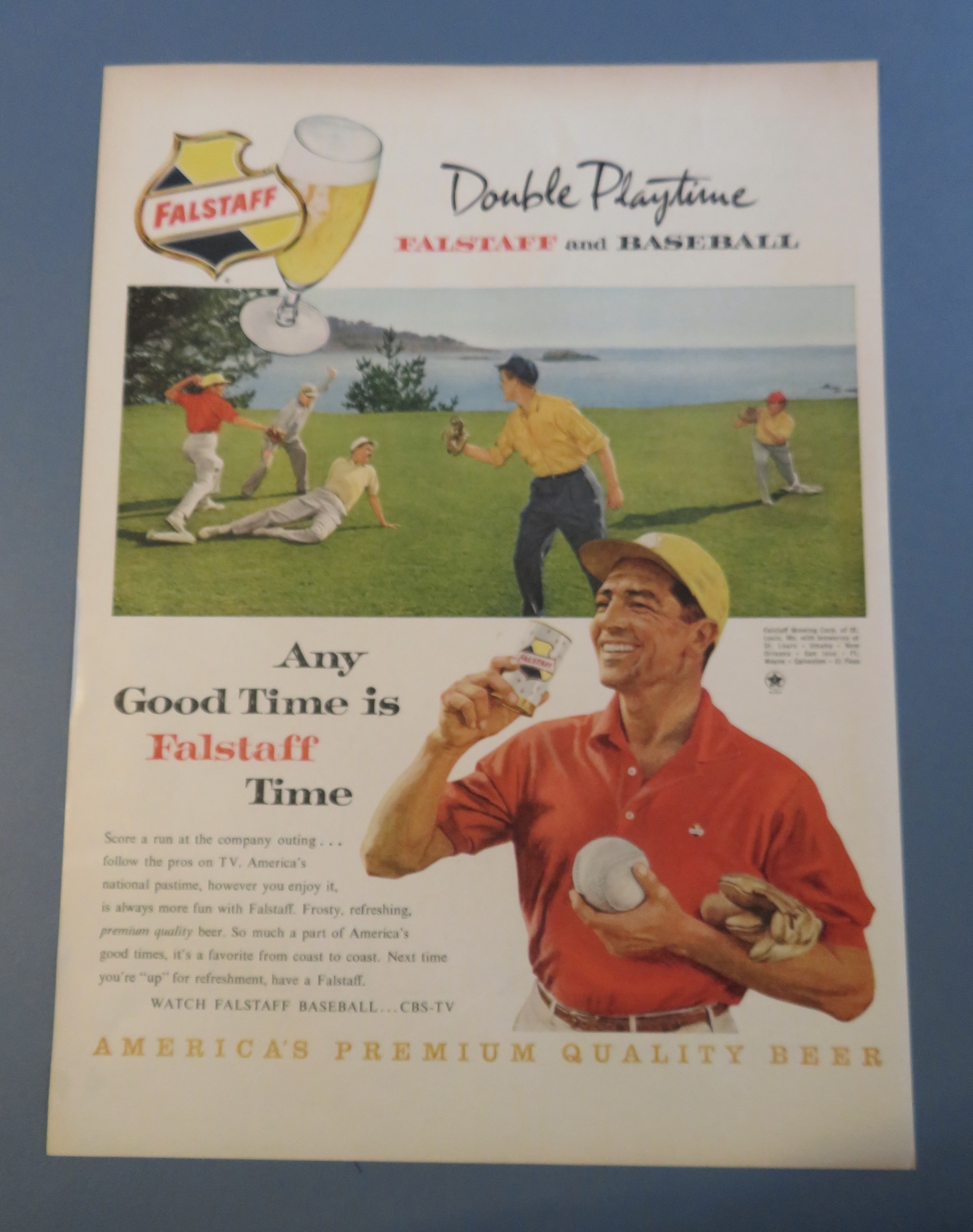 1960 Falstaff Beer with Man Drinking Beer