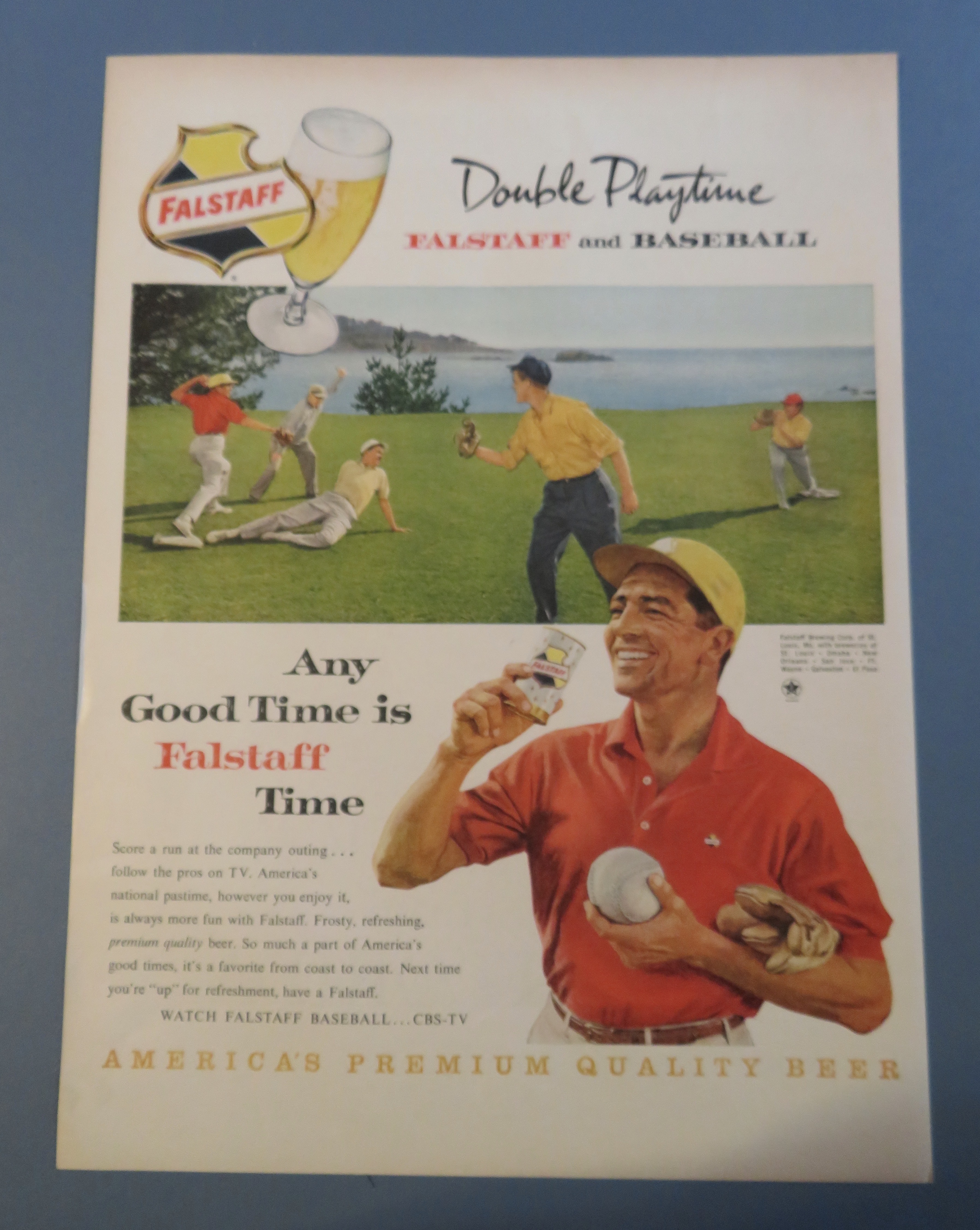 1960 Falstaff Beer with Man Drinking Beer