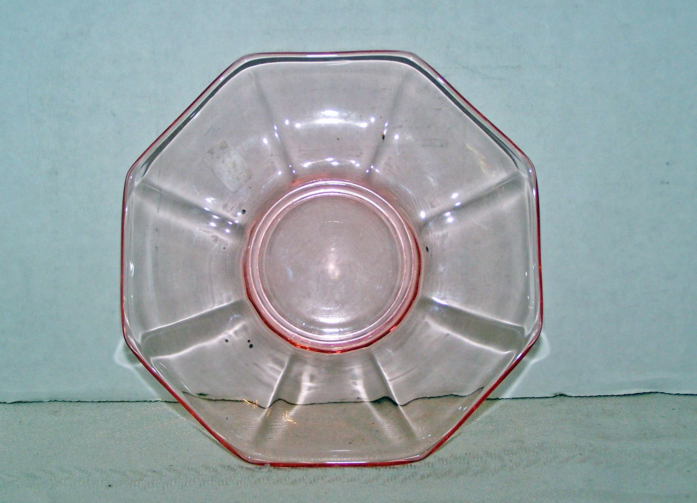 Transparent Pink Glass Saucer
