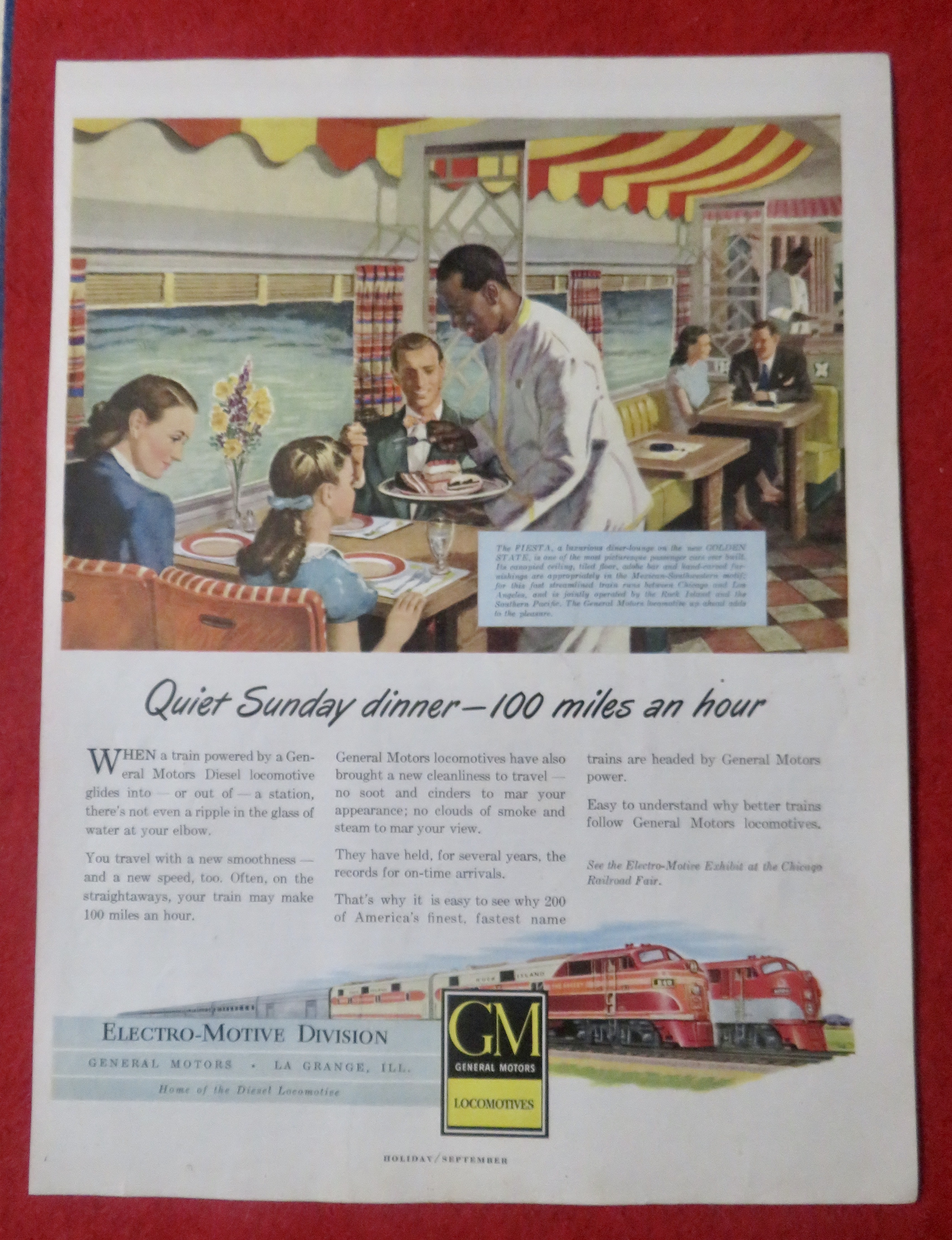 1948 General Motors Locomotive with Quiet Sunday Dinner