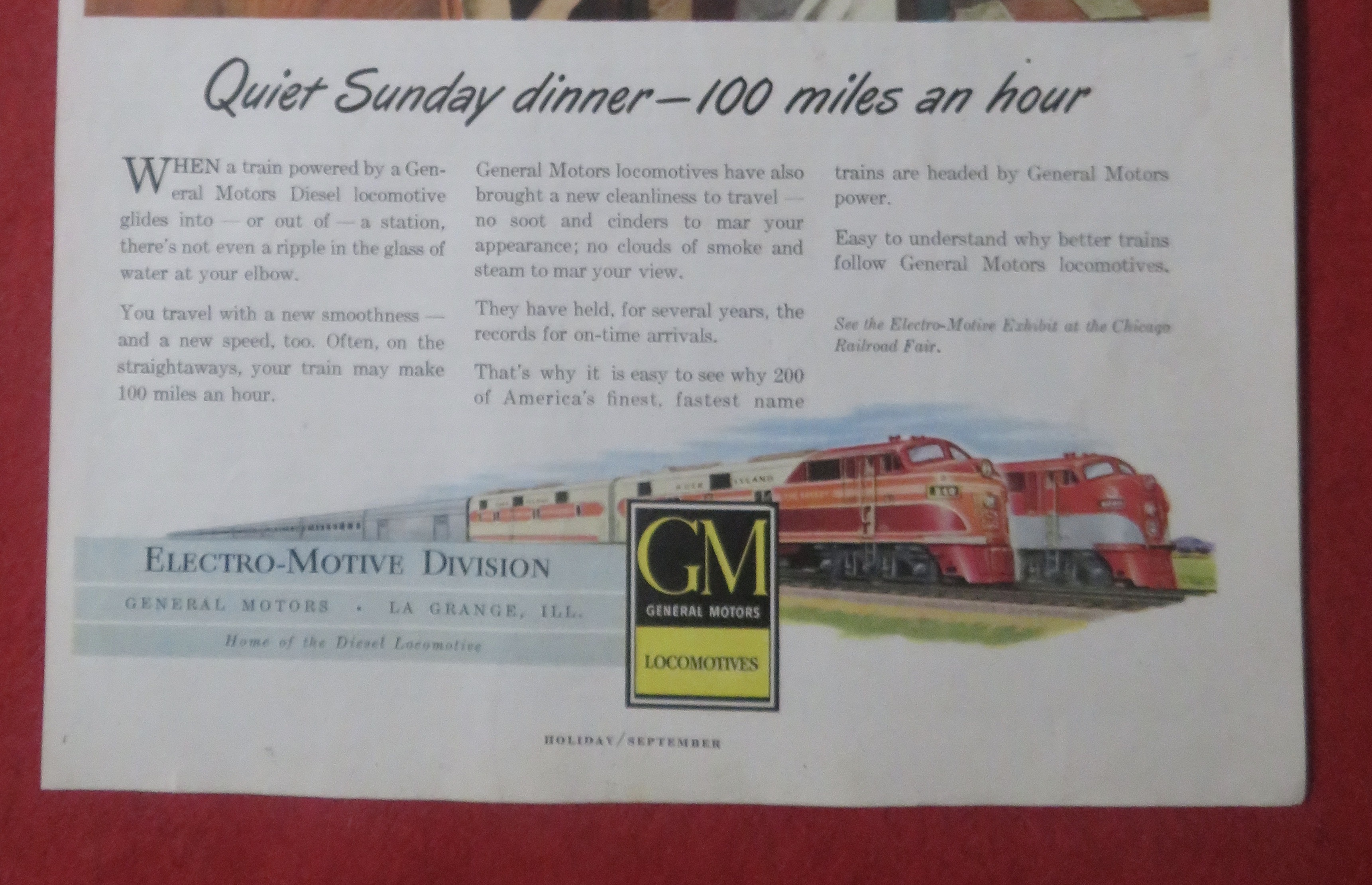 1948 General Motors Locomotive with Quiet Sunday Dinner