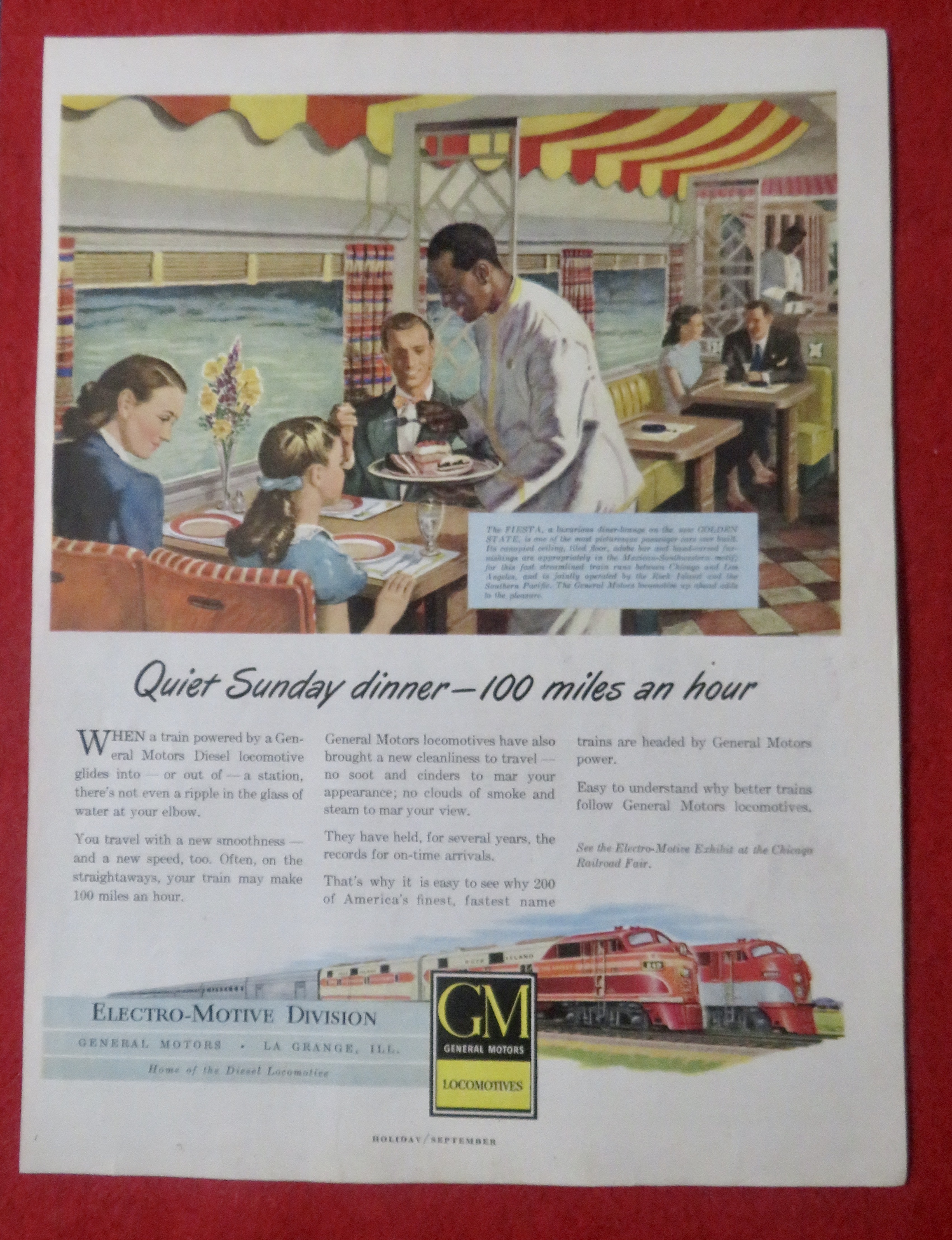 1948 General Motors Locomotive with Quiet Sunday Dinner