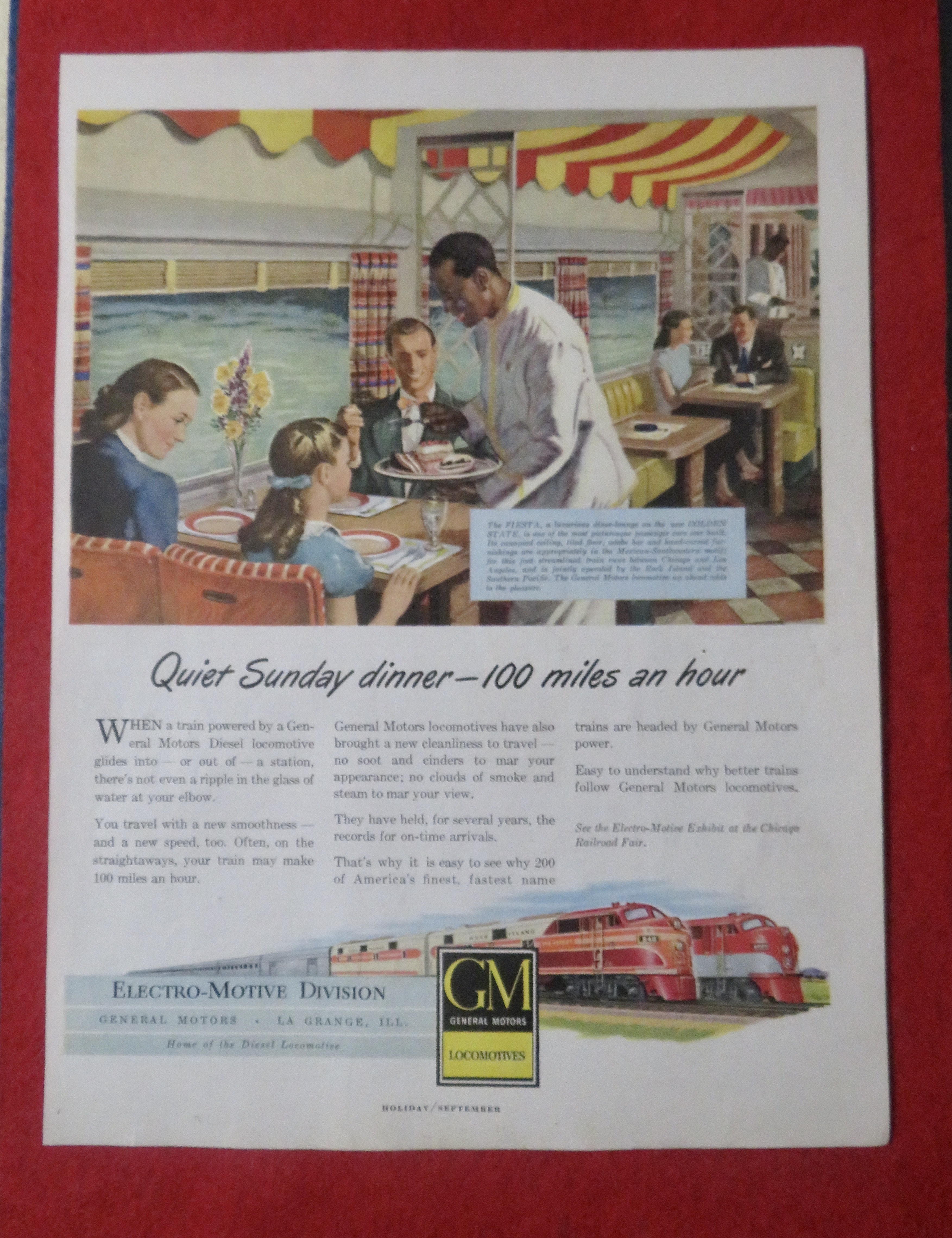 1948 General Motors Locomotive with Quiet Sunday Dinner