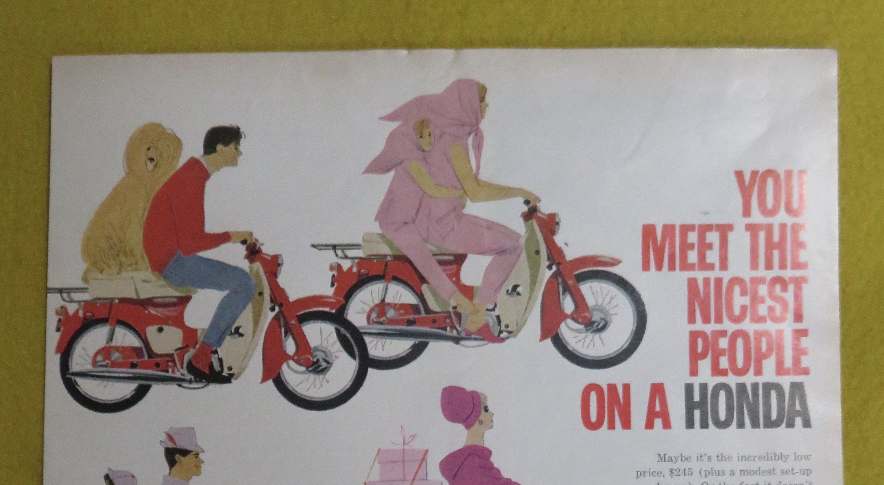 1963 Honda Motorcycle with People on the Hondas