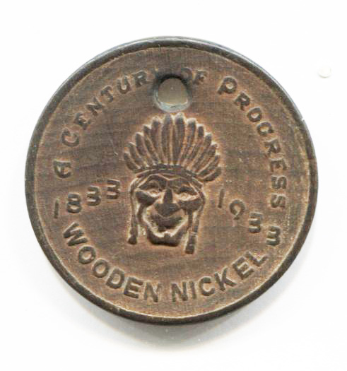 1933 Worlds Fair Wooden Nickle